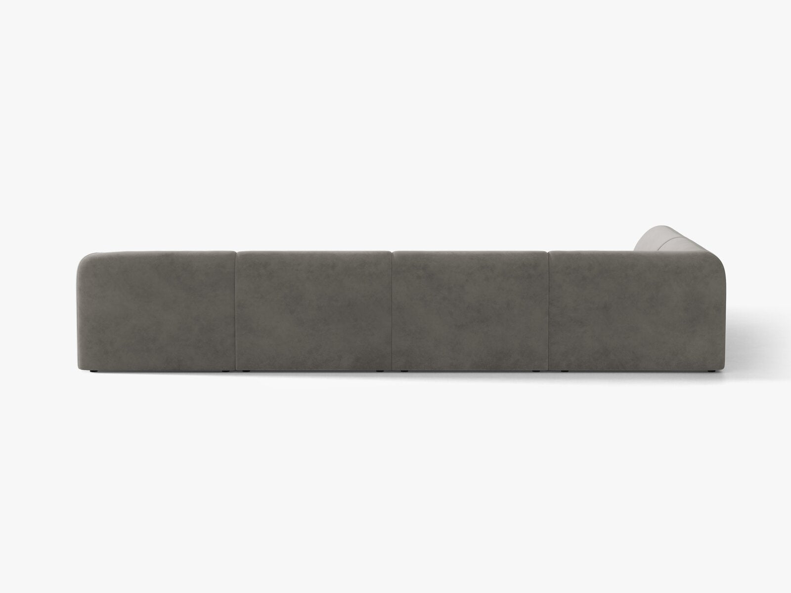 Micadoni Panorama-Ecksofa Miley 6-Sitzer Links Samt Bluvel Hellgrau