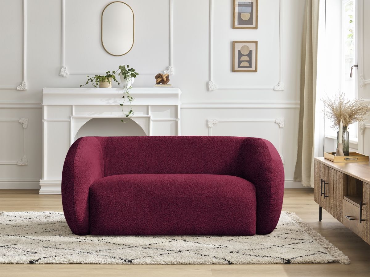 Bobochic Celine Sofa 2-Sitzer Strukturstoff Rot