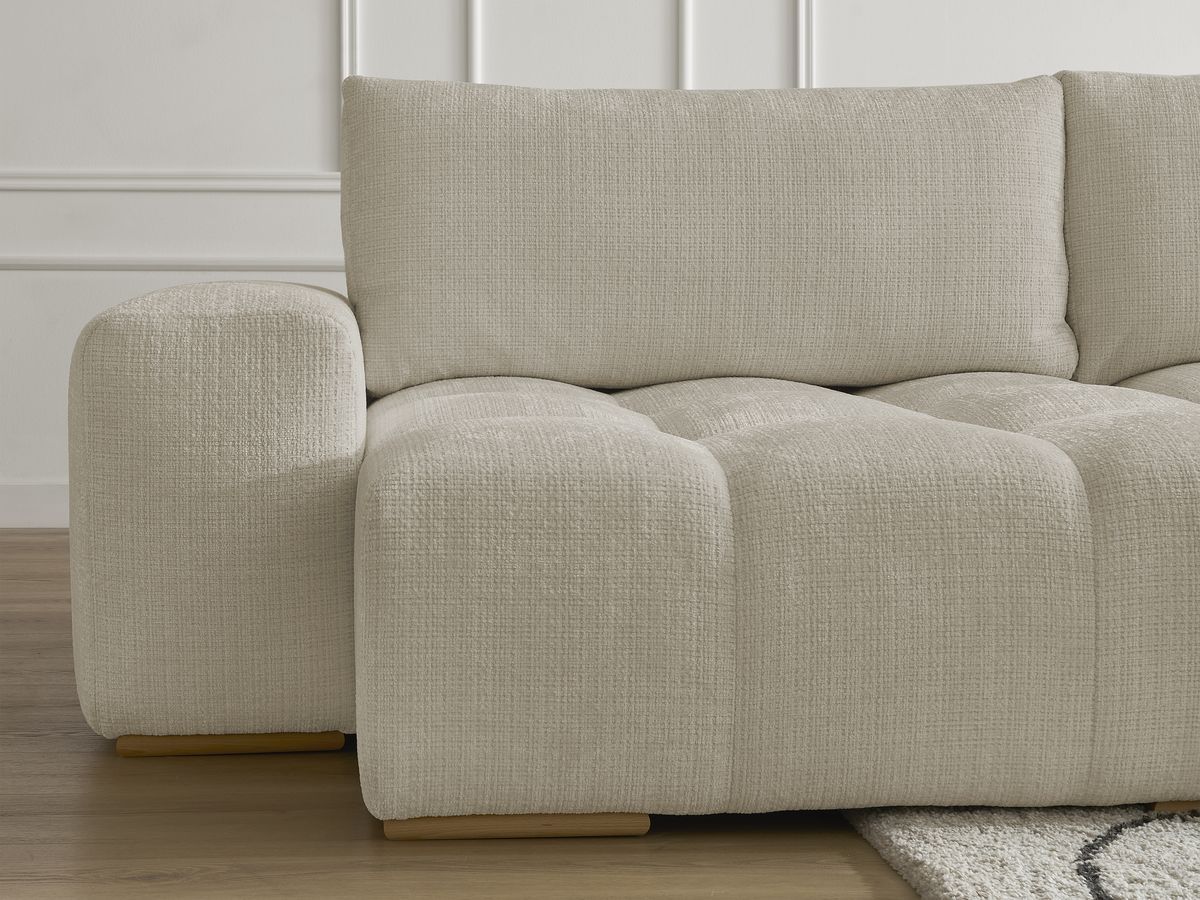 Bobochic Anakin Wohnlandschaft, 3 Kissen Strukturstoff Beige