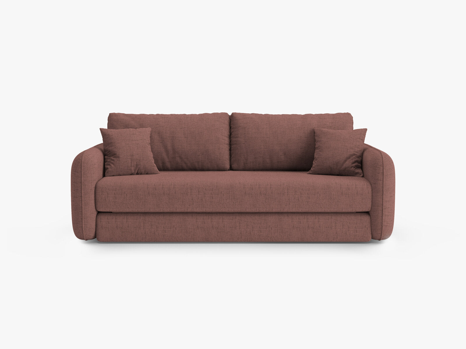 Micadoni Sofa mit Schlaffunktion Dormi 3-Sitzer Strukturierter Stoff Moly Dunkelrosa