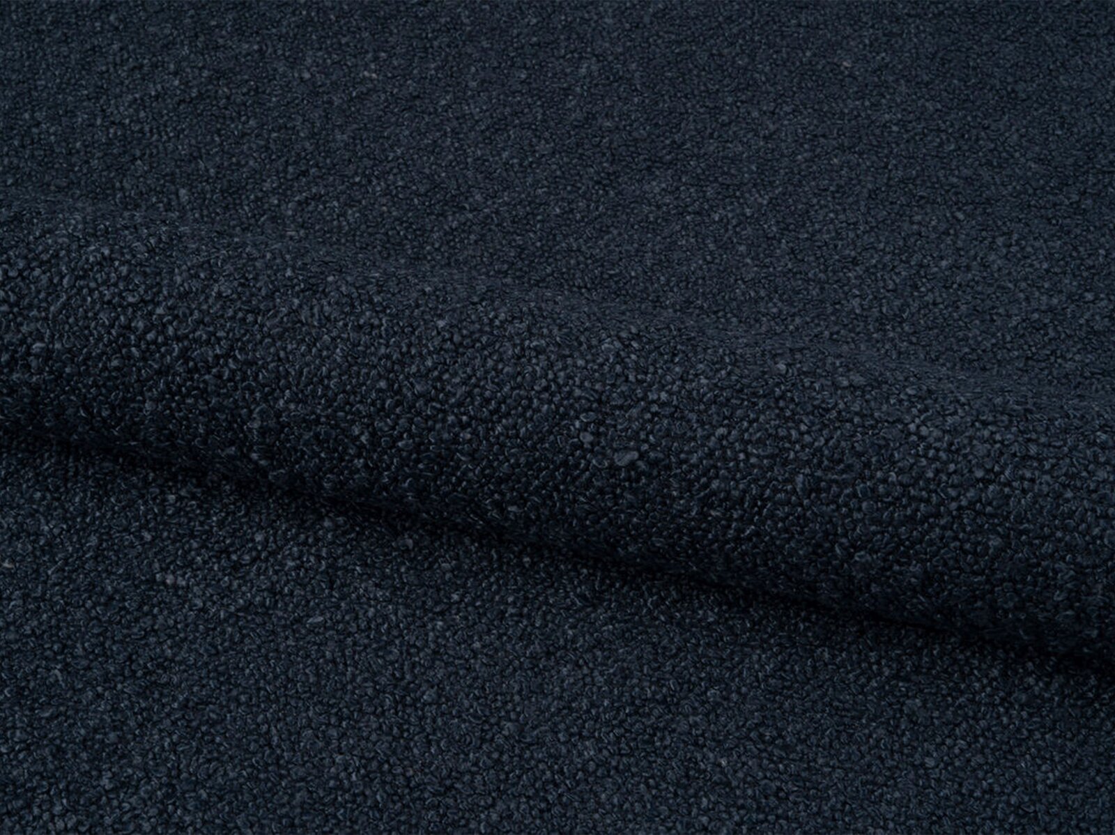 Micadoni Ecksofa Jodie 3-Sitzer Rechts Boucle Baloo Dunkelblau
