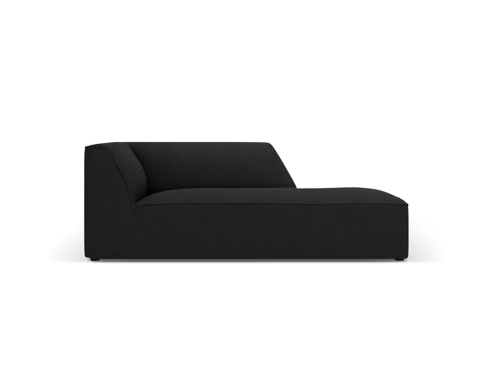 Cosmopolitan Design Chaiselongue Siena Strukturierter Stoff Ottawa Schwarz Rechts