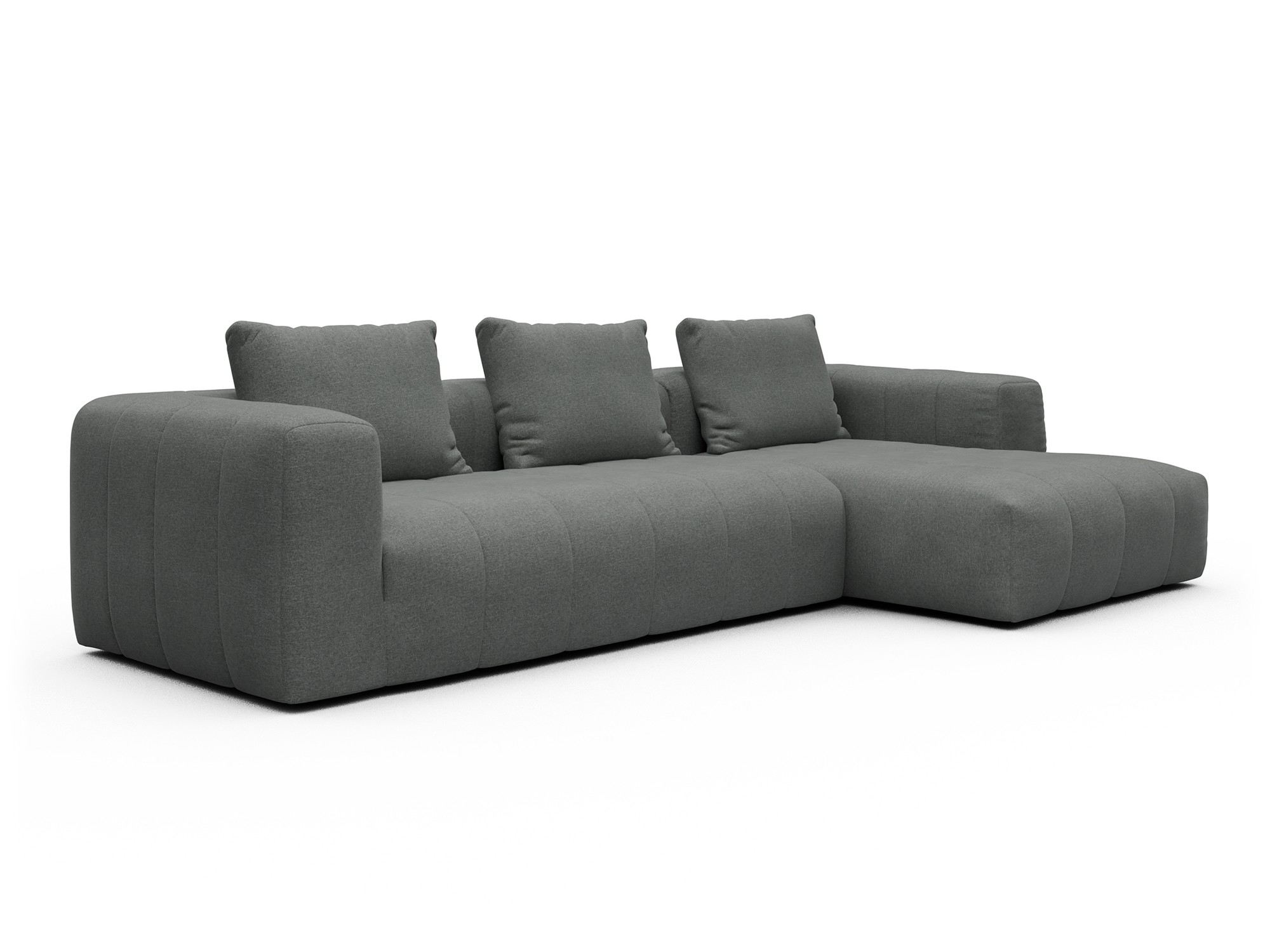Hugo 2,5-Sitzer Armlehne links mit Chaiselongue Satya-Steel moebelfaktor