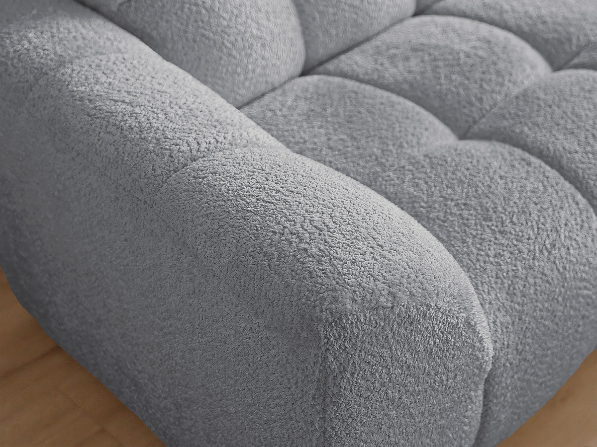 Bobochic Jaya Ecksofa Chenille Grau Ecke rechts