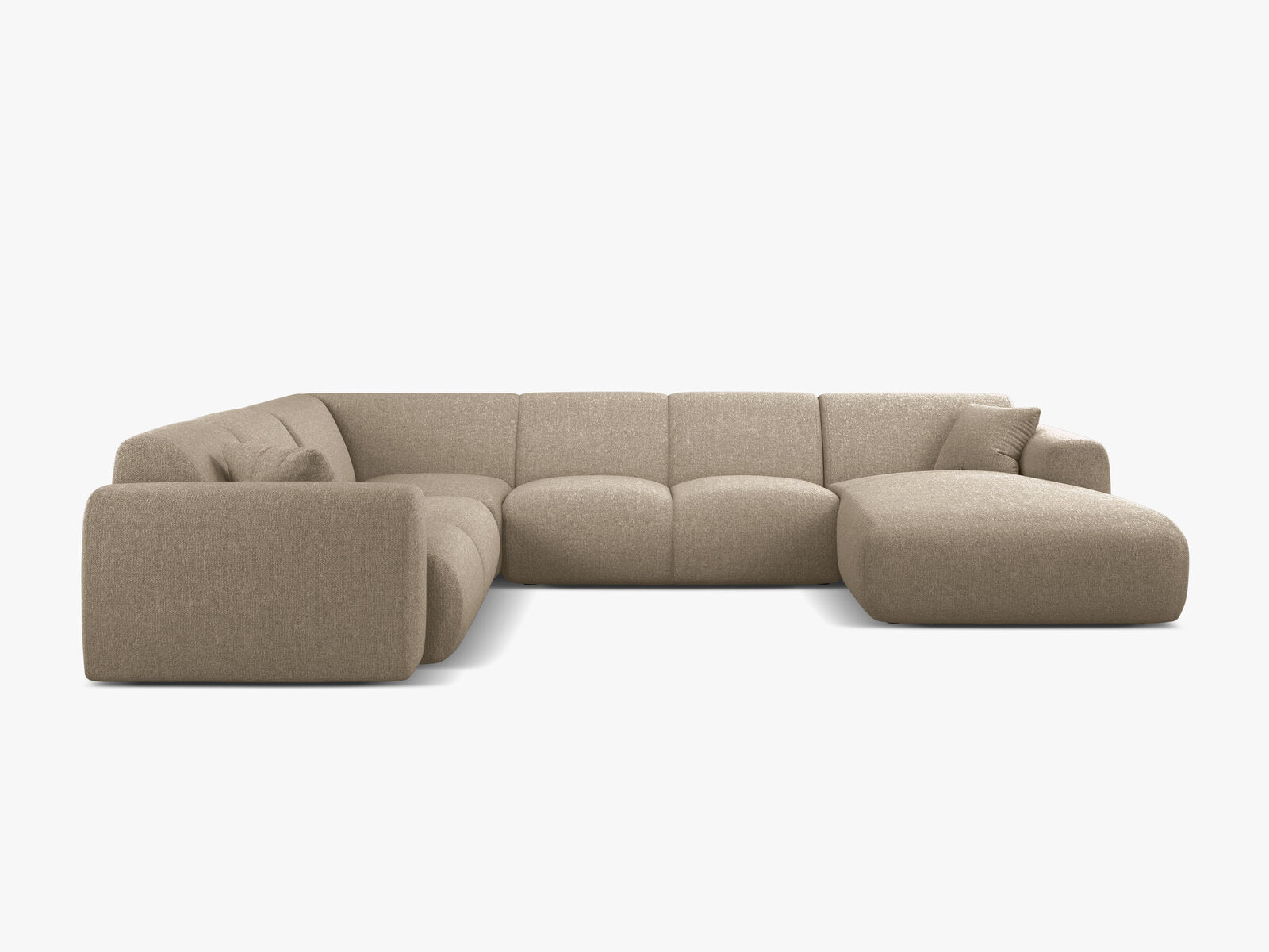 Micadoni Molino Panoramasofa 6-Sitzer Links Chenille Eden Dunkelbeige