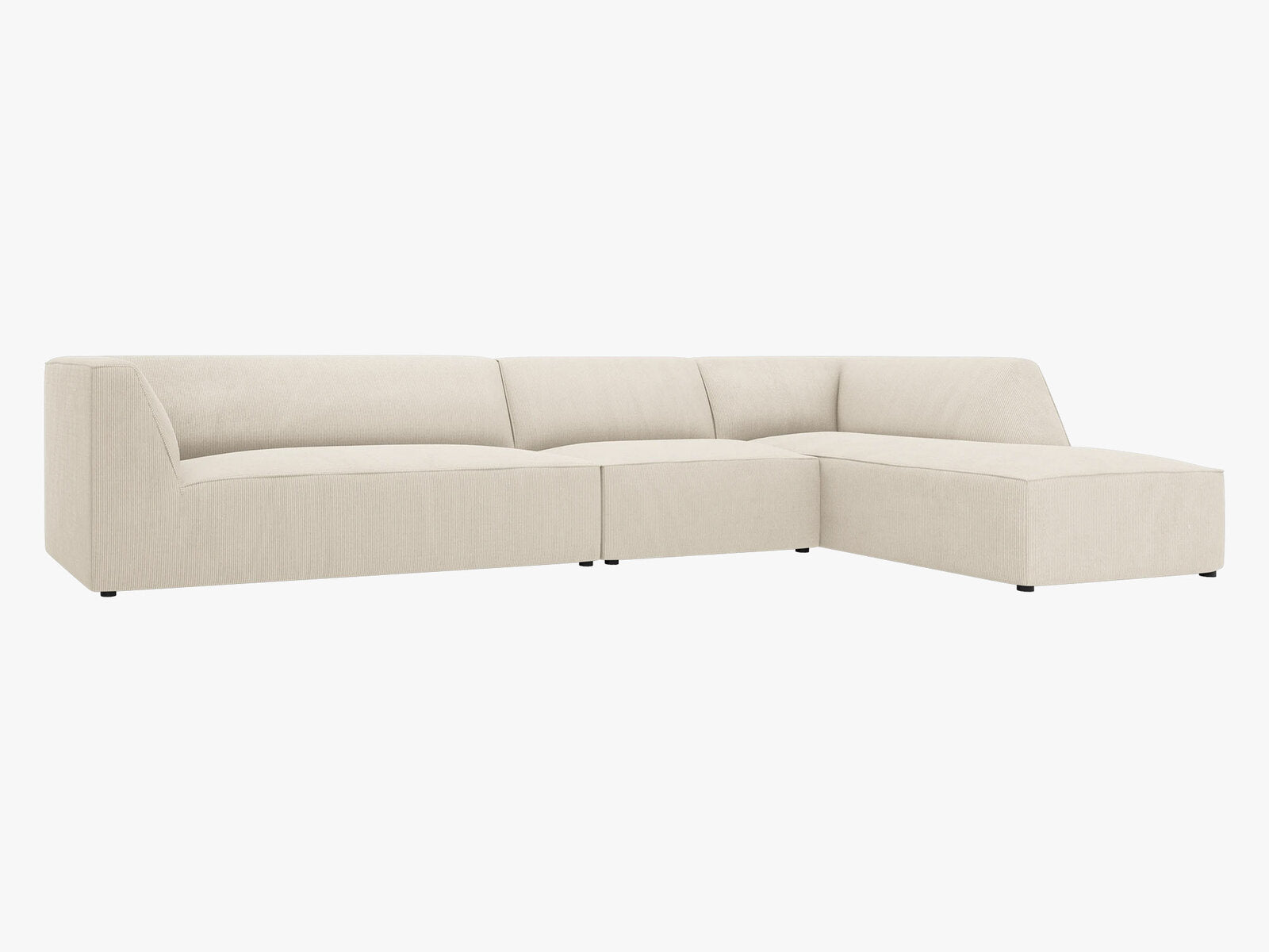 Micadoni Ecksofa Ruby 5-Sitzer Rechts Kord Scala Helles Beige