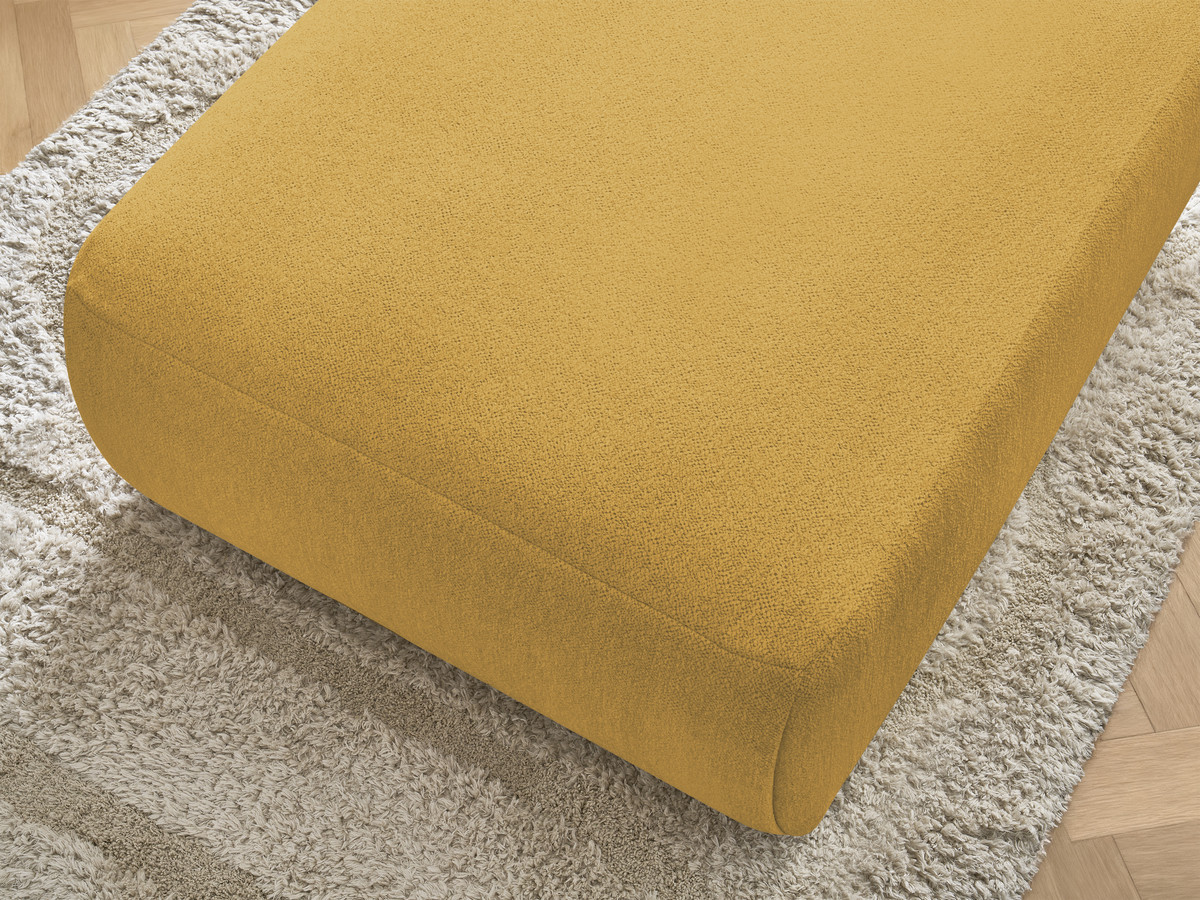 Bobochic Jana Pouf 94 × 114 cm Melange-Stoff Gelb