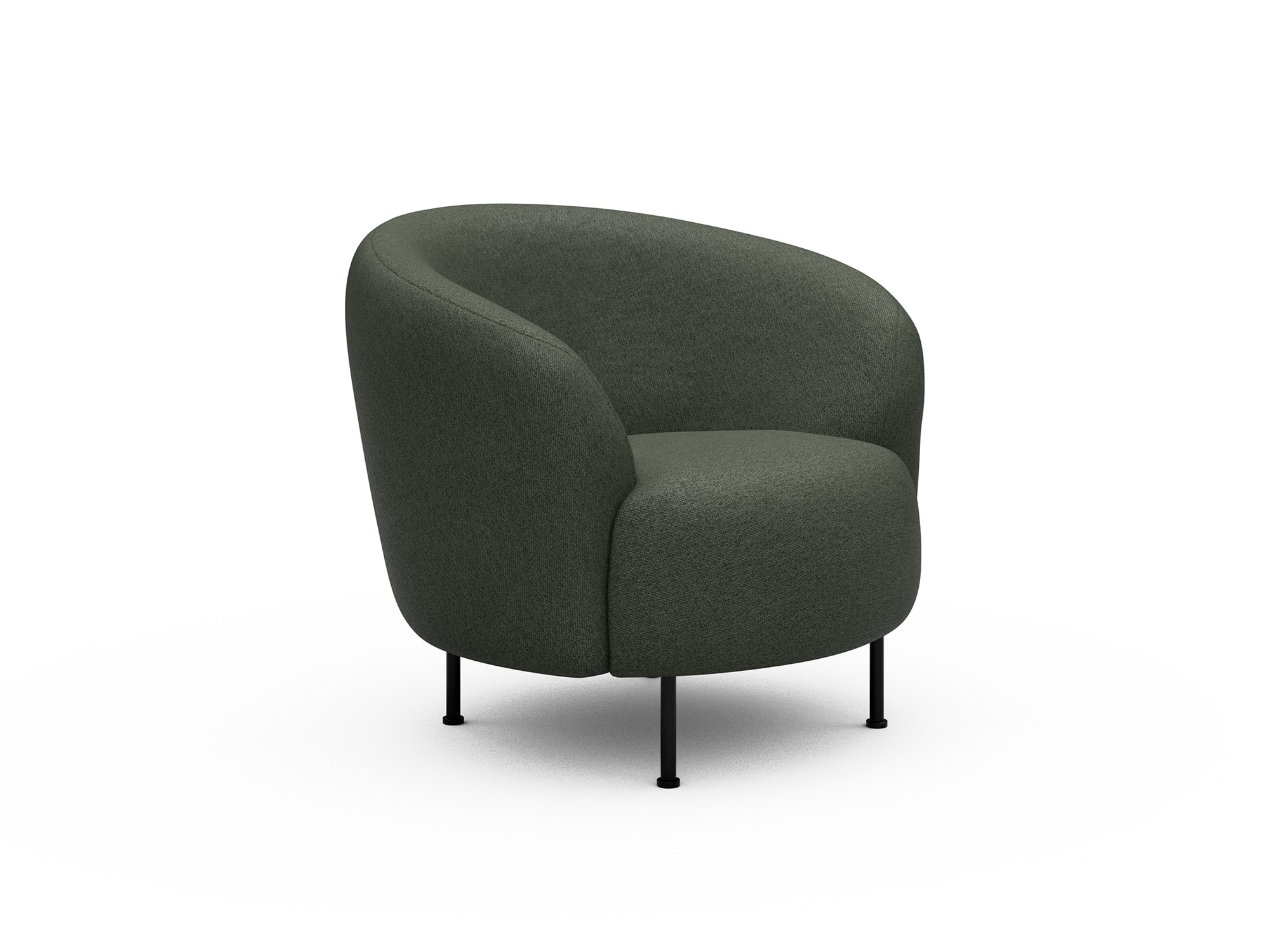 Sessel Ronda Metallbeine Schwarz Strukturierter Stoff Denari 488-Forest-Green