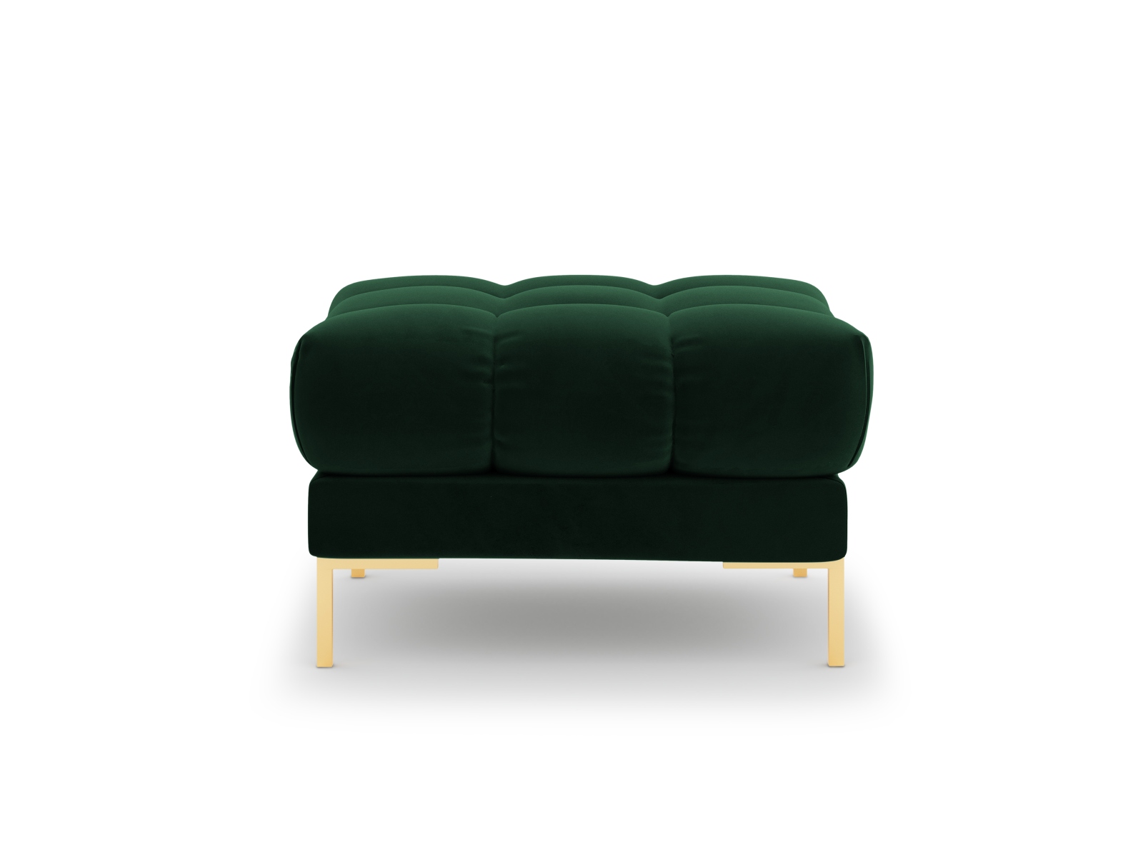 Cosmopolitan Design Pouf Bali Samt Bluvel Flaschengrün Beine Gold