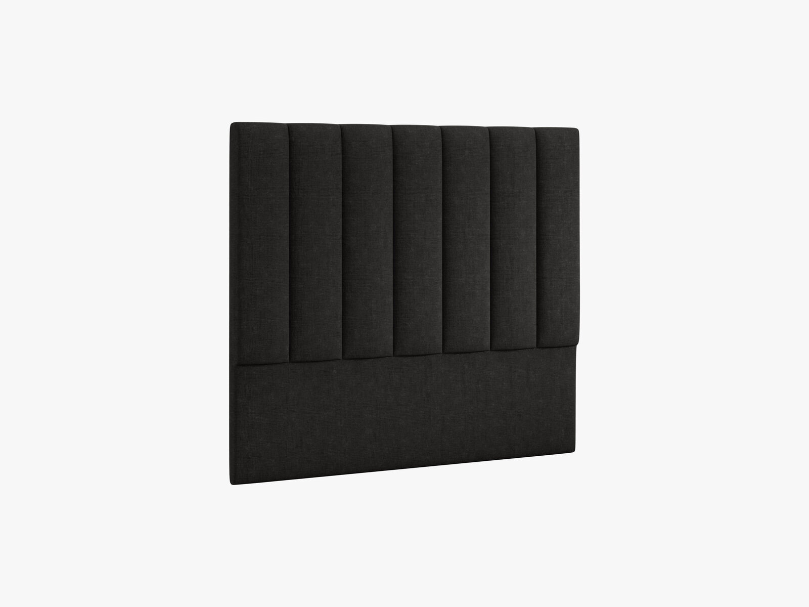 Micadoni Marl Samtiger Kopfteil 140 cm (H 120 cm) Strukturierter Stoff Liberty Schwarz 140x120