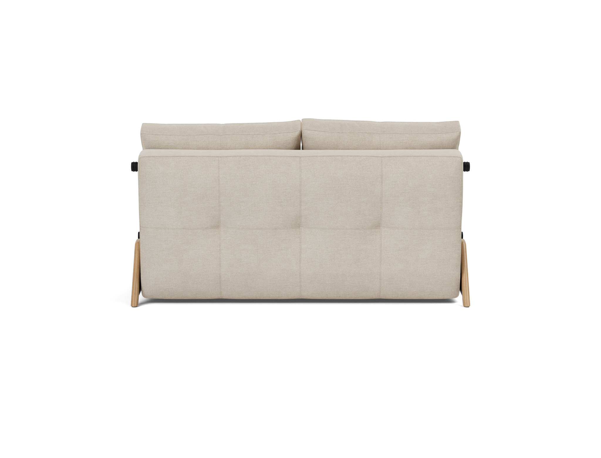 Schlafsofa Cubed 140 Flachgewebe Phobos 586-Latte Beine Eiche