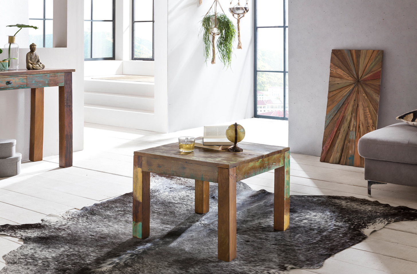 Couchtisch Dyroy Mango Massivholz Bunt 60 × 60 × 47 cm