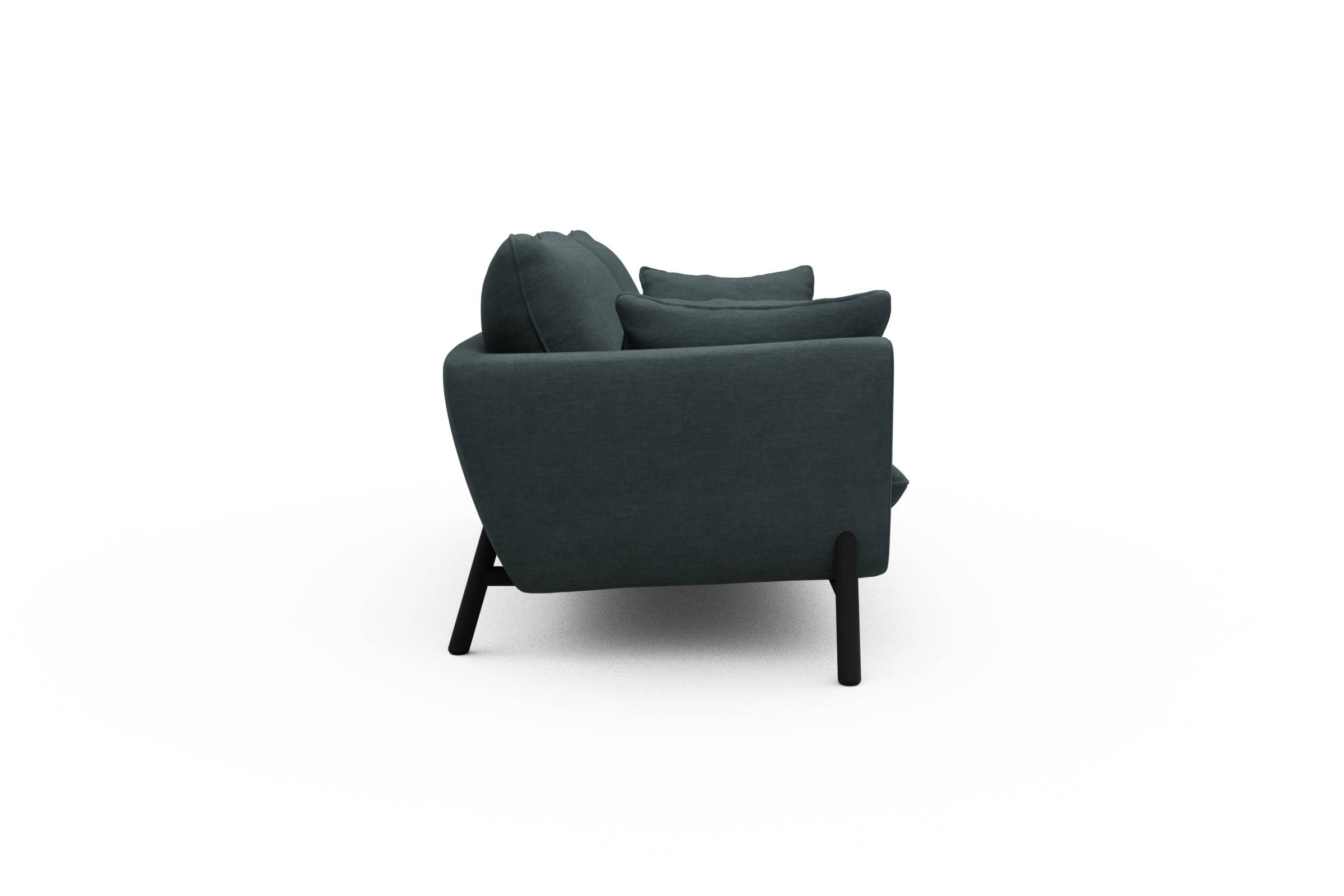 Sofa Emil 3-Sitzer Beinfarbe Eiche Schwarz Vivus-Blue