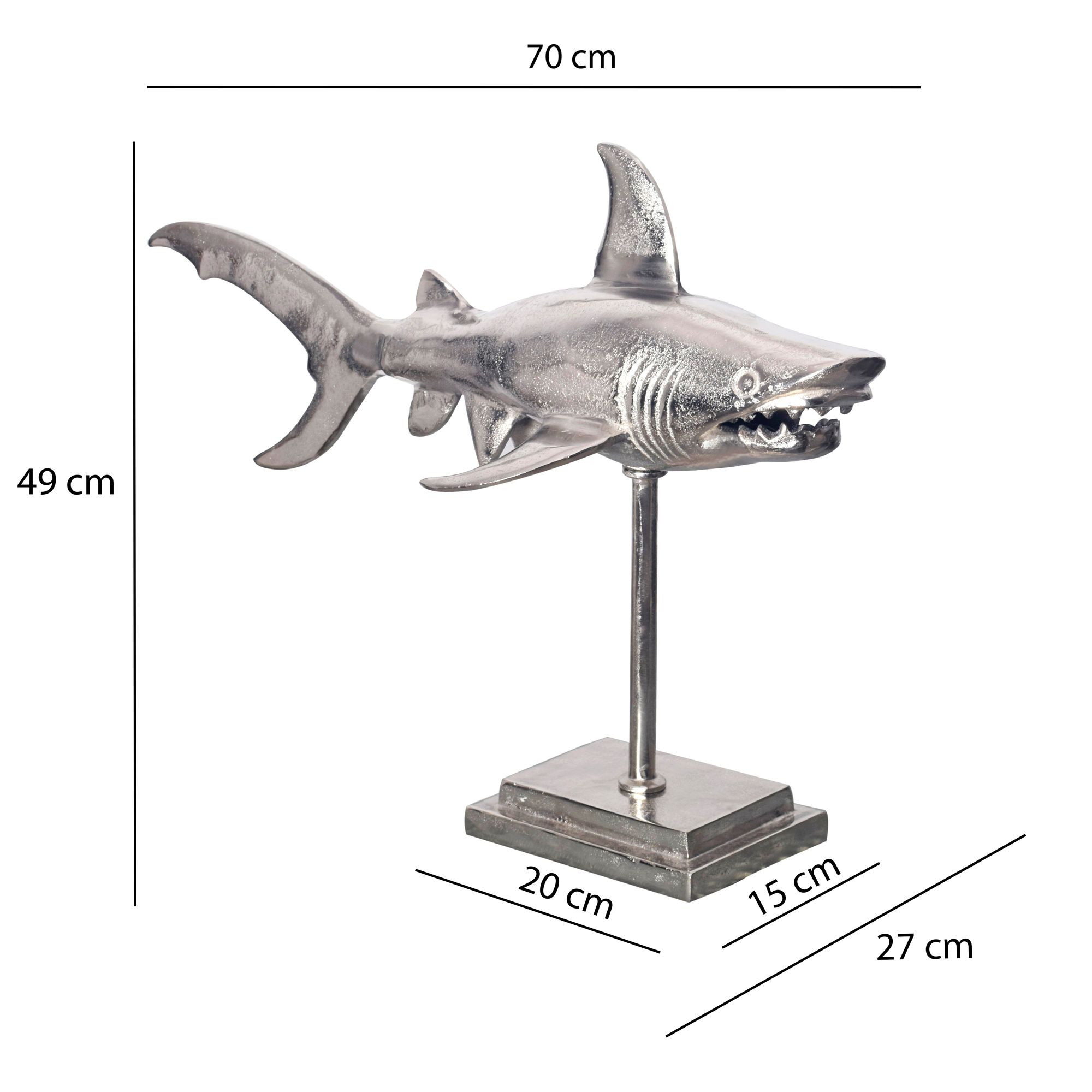 Dekofigur Hordvik Aluminium Silber 70 × 27 × 49 cm