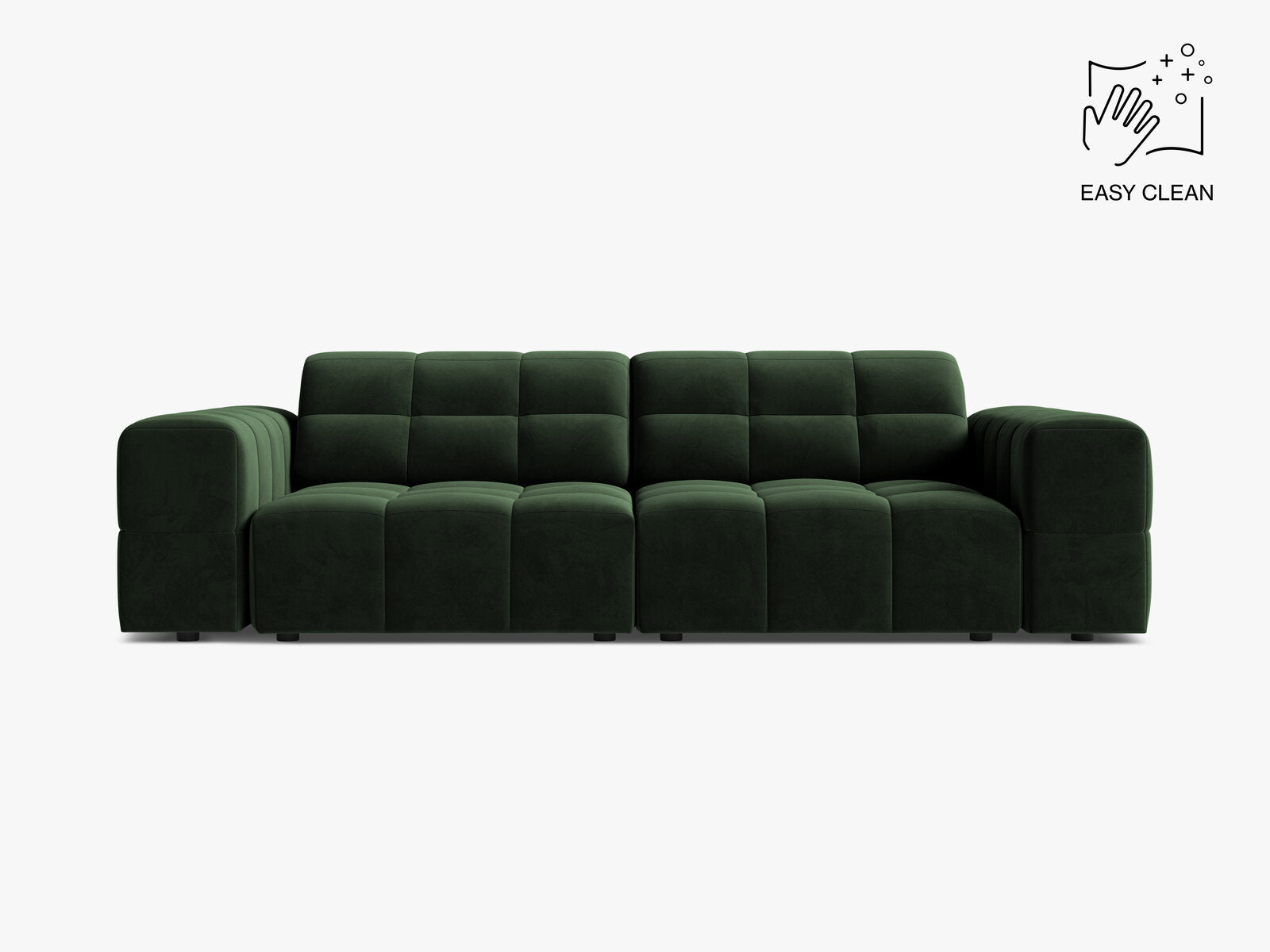 Micadoni Sofa Jennifer 3-Sitzer Samt Venus Flaschengrün
