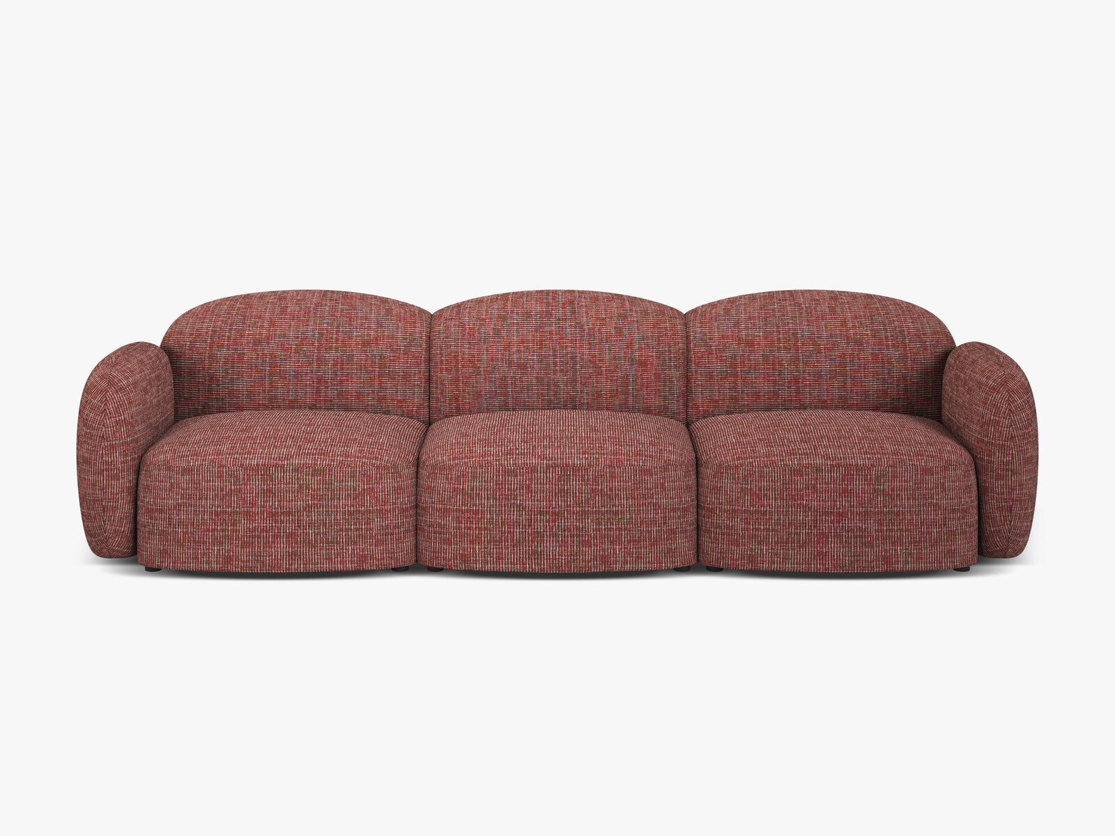 Micadoni Sofa Blair 3-Sitzer Strukturierter Stoff Baltimore Rot