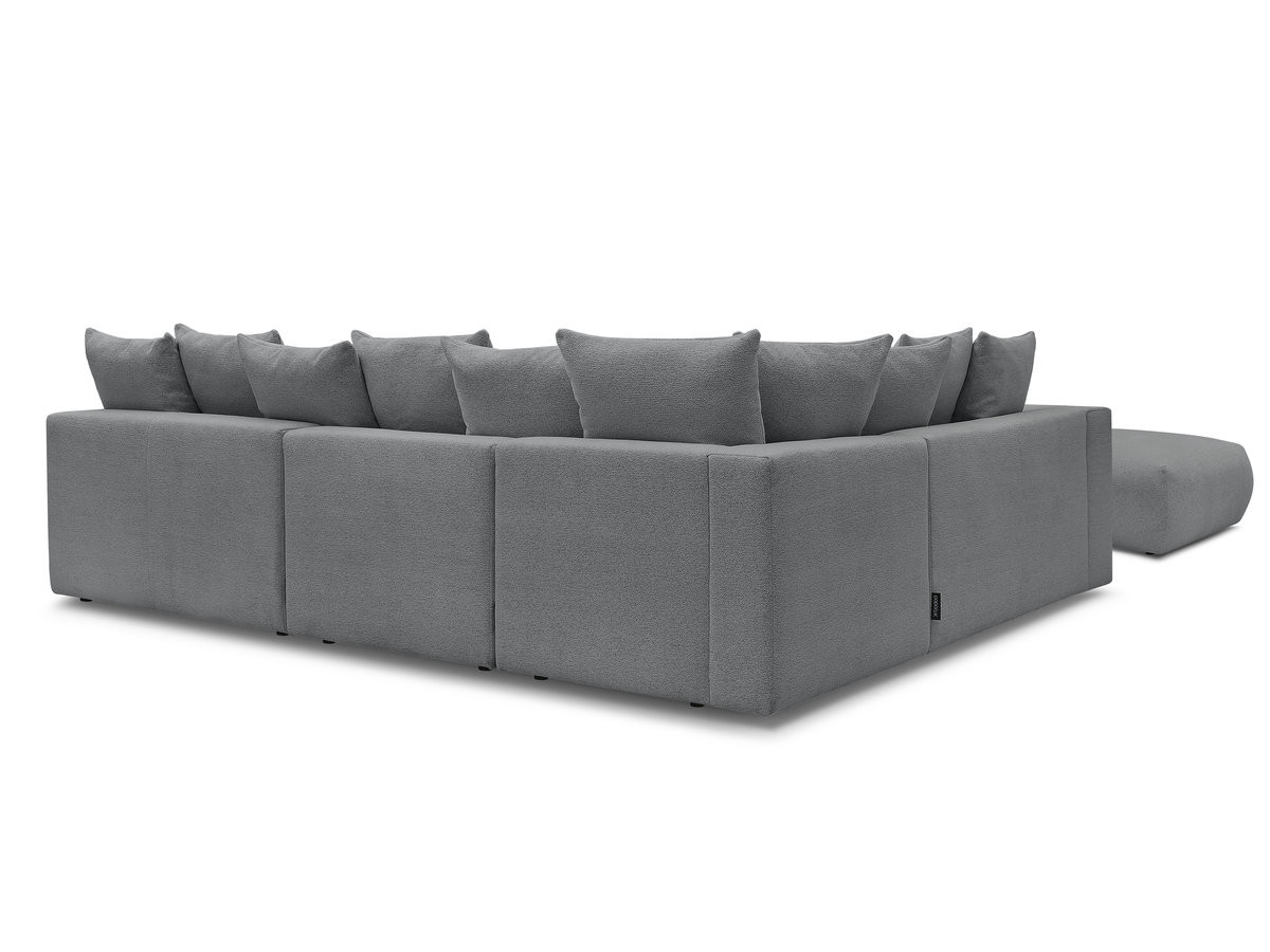 Bobochic Voltaire Ecksofa mit Pouf 322 × 268 cm Melange-Stoff Dunkelgrau Ecke links