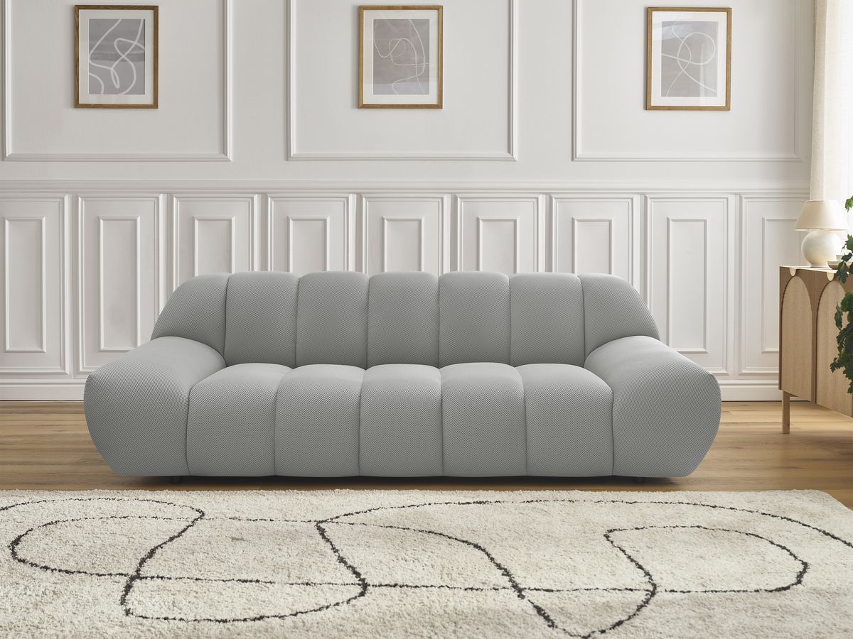 Bobochic Hayden Sofa 2-Sitzer Mesh-Stoff Hellgrau