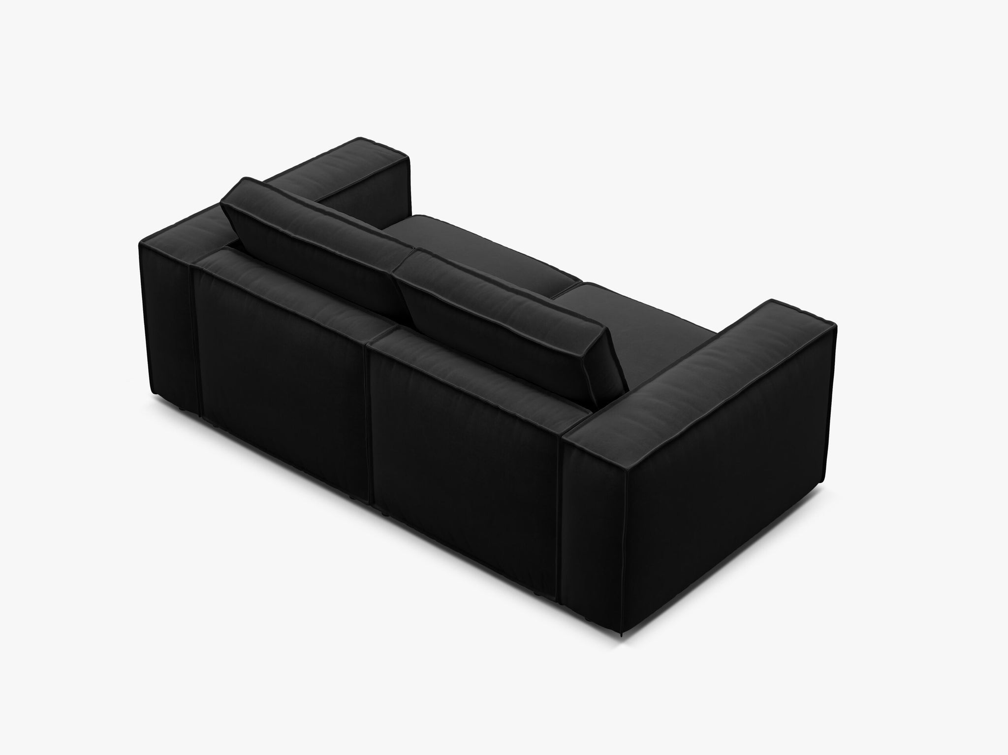 Micadoni modulares Sofa Pola 2-Sitzer Samt Salvador Schwarz