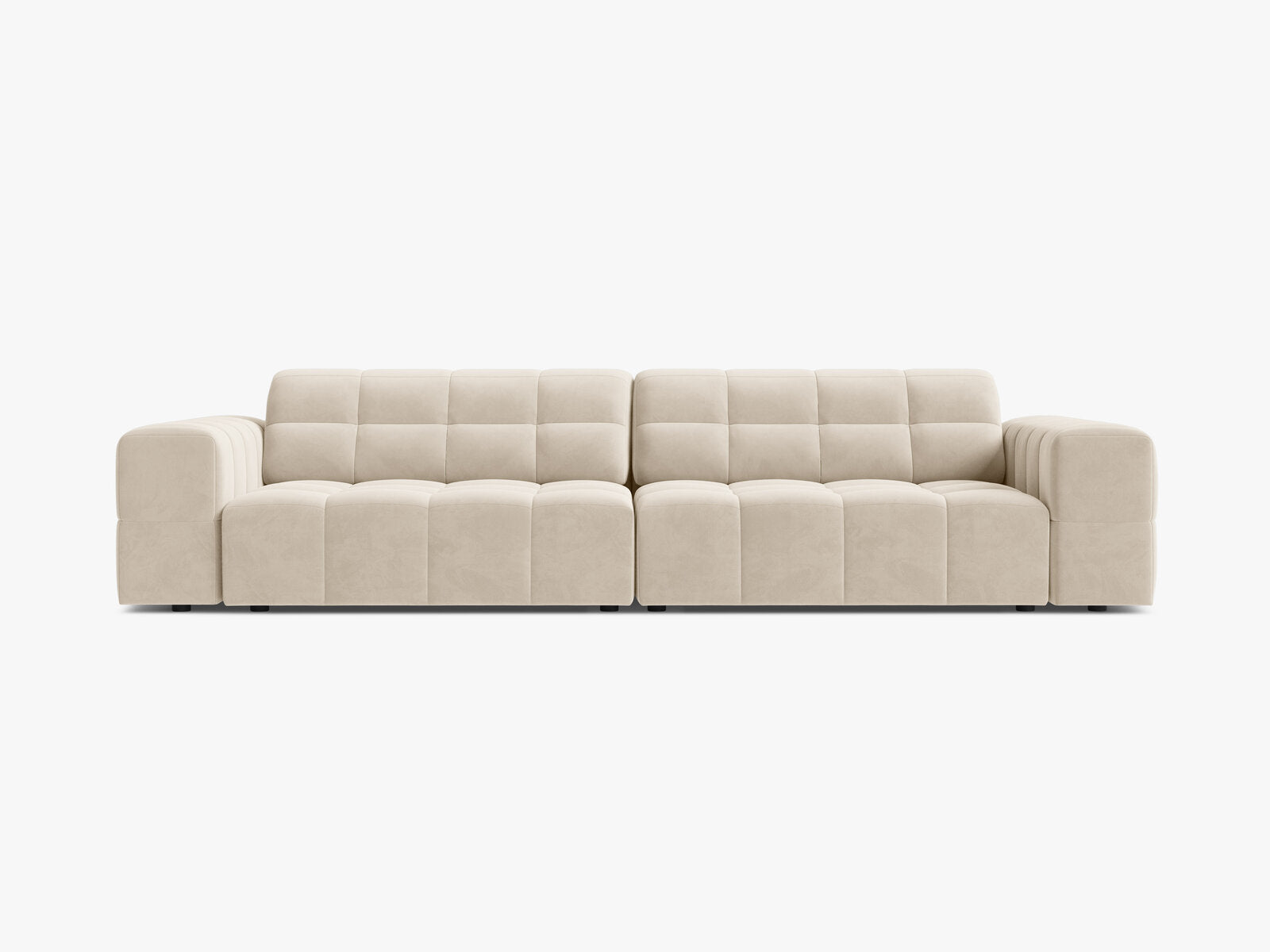 Micadoni Sofa Jennifer 4-Sitzer Samt Bluvel Helles Beige