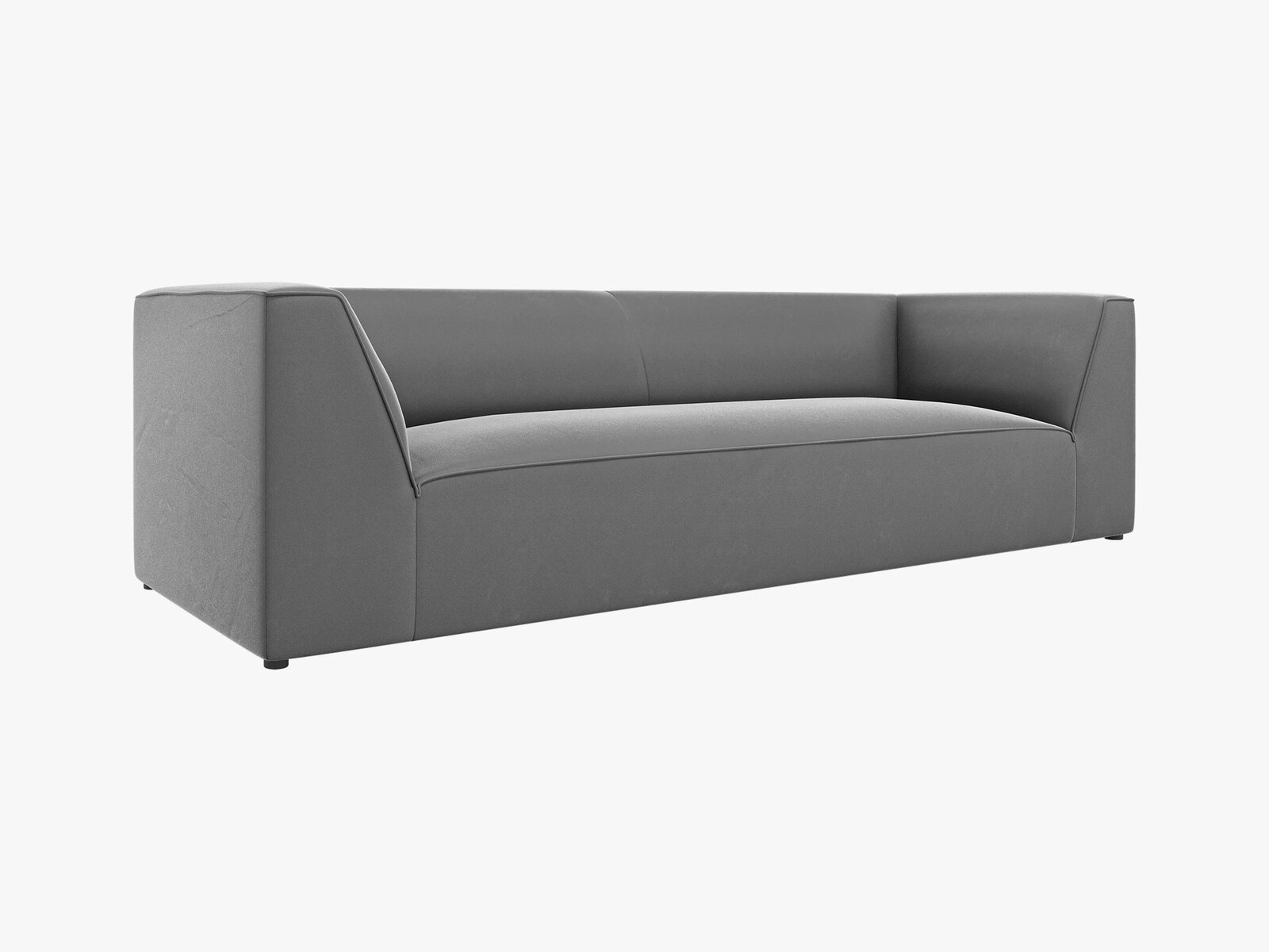 Micadoni Sofa Ruby 3-Sitzer Samt Salvador Grau
