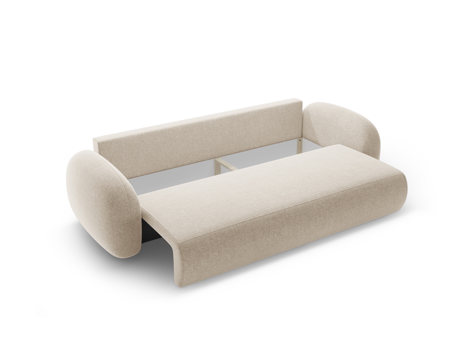 Cosmopolitan Design Schlafsofa Tonale 3-Sitzer mit Bettkasten Chenille Eden Dunkelbeige