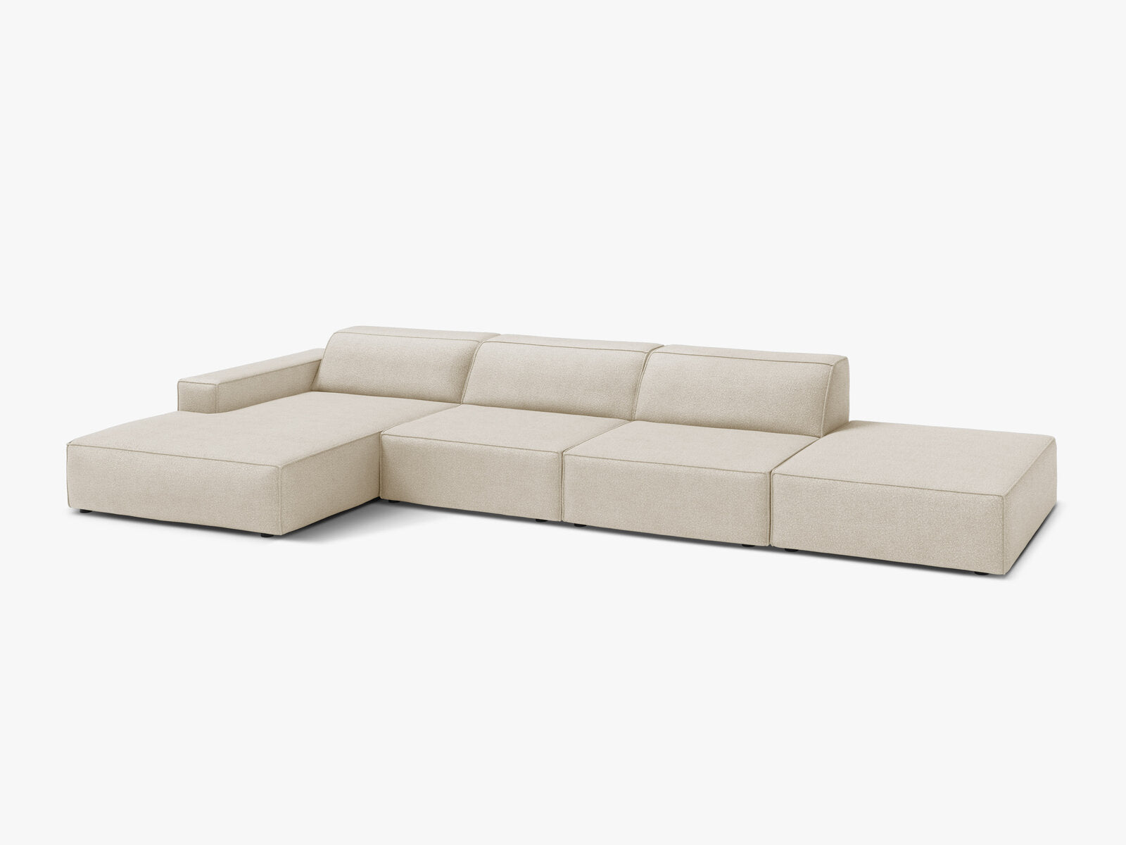 Micadoni Ecksofa Jodie 5-Sitzer Links Boucle Baloo Beige