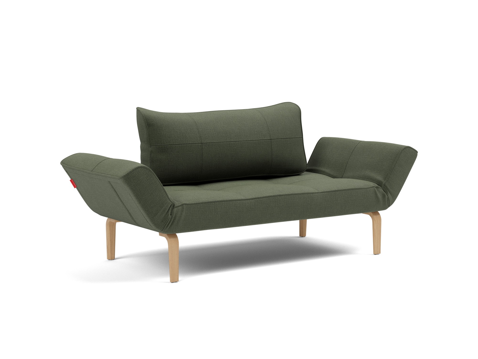 Tagesbett Zeal Chenille Esina 413-Olive-Green Beine Bow Eiche