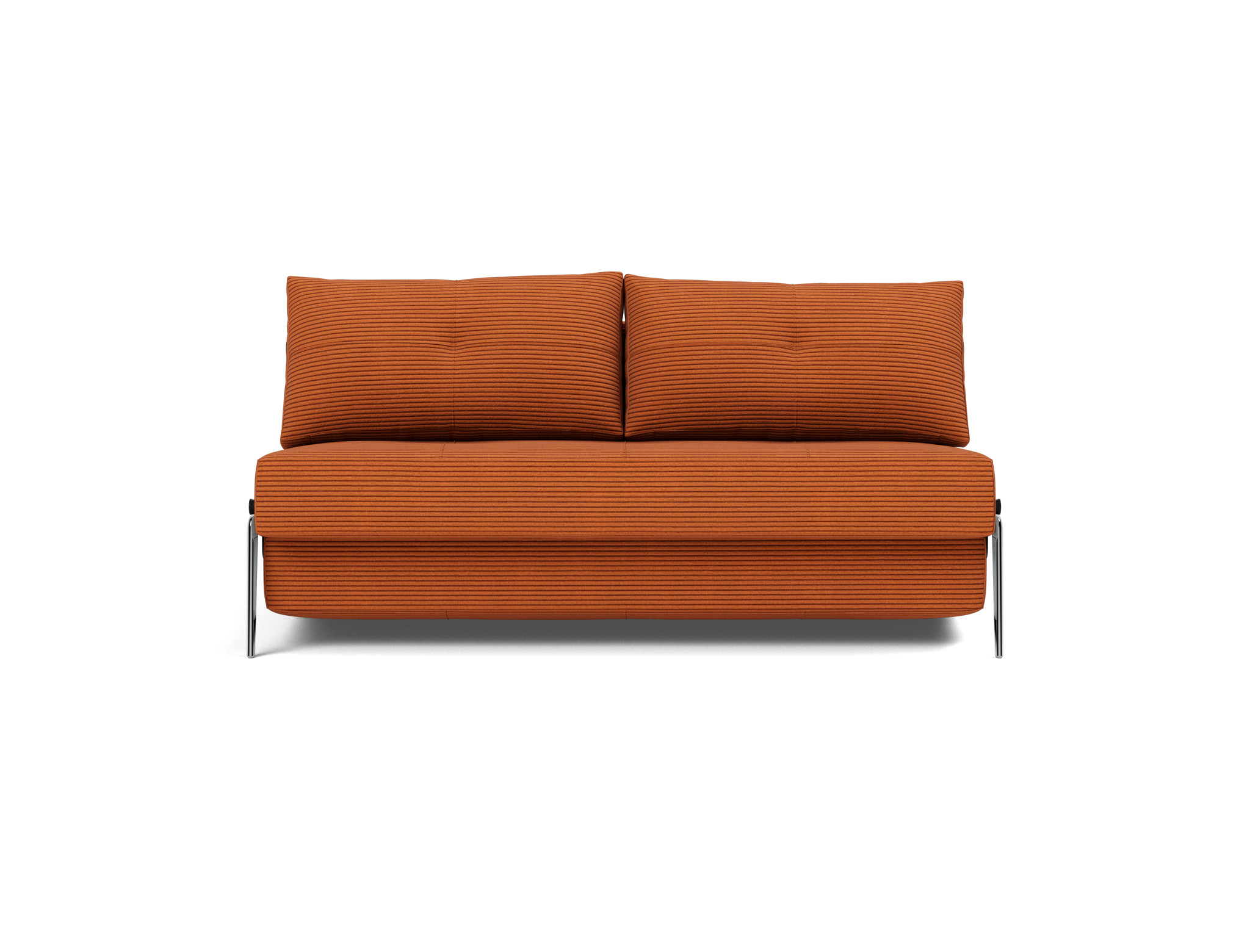 Schlafsofa Cubed 160 Kord Corduroy 595-Burnt-Orange Beine Aluminium