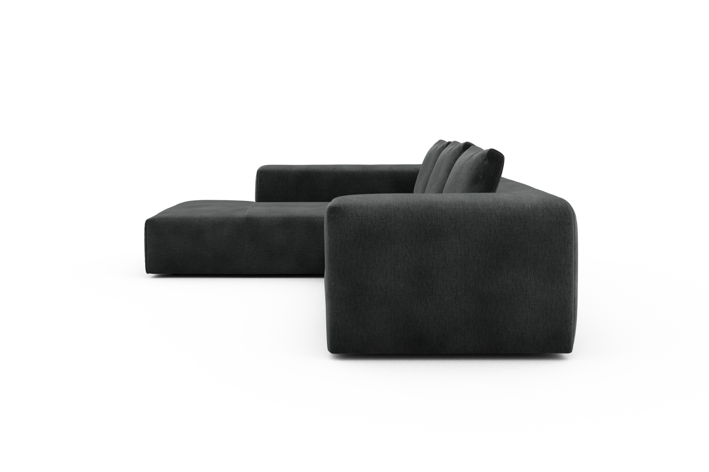 Ecksofa Fred Relax-Ecke links mit 2,5-Sitzer Smooth-Deep-Warm-Grey