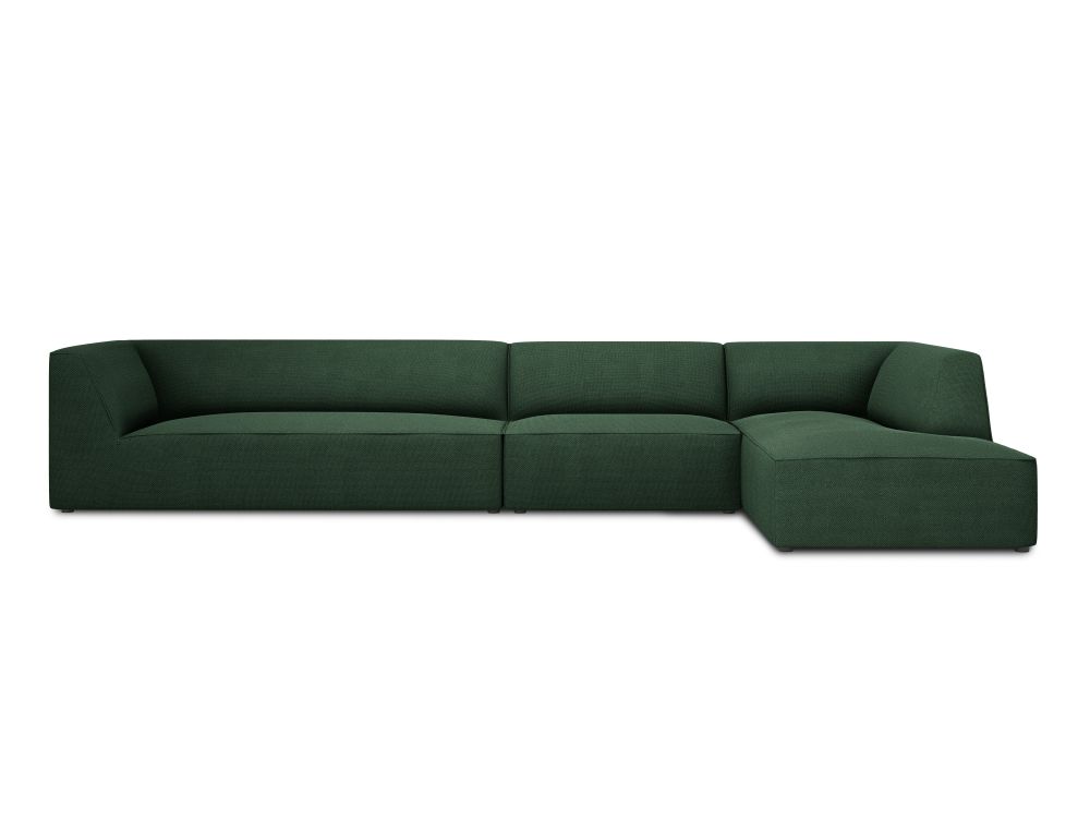 Cosmopolitan Design Ecksofa Siena 5-Sitzer Strukturierter Stoff Ottawa Grün Rechts