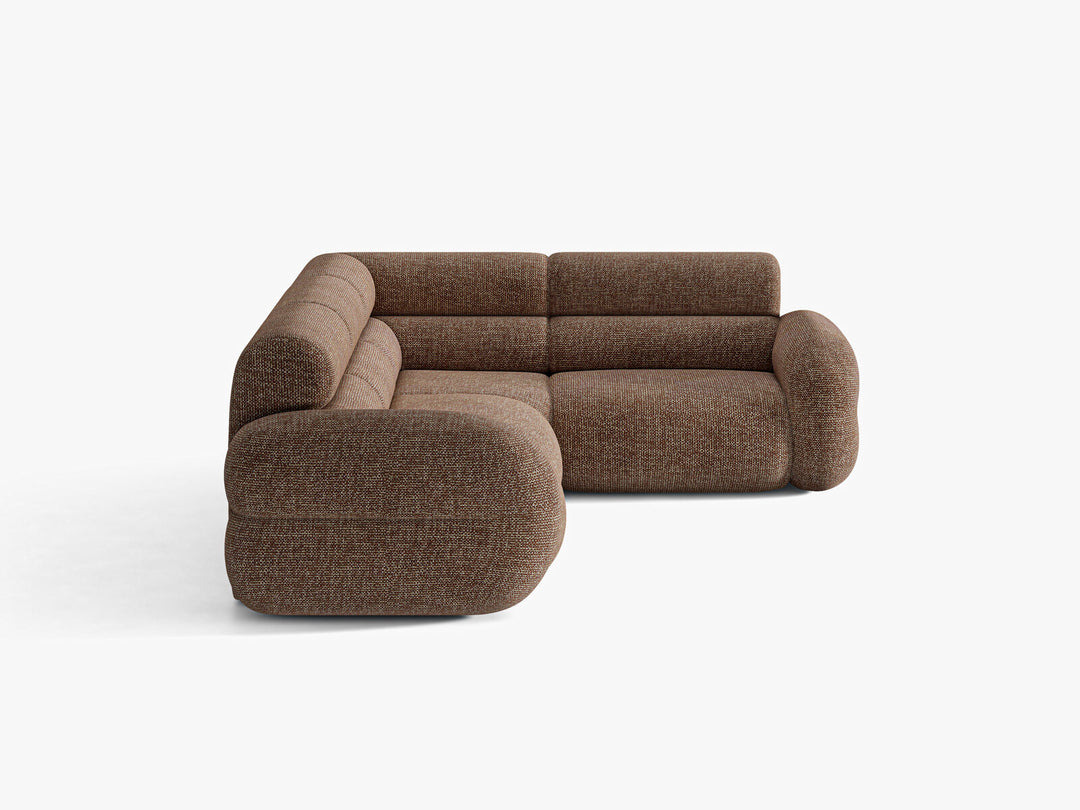 Micadoni Neo Ecksofa 5-Sitzer Links Chenille SILENCIO Braun