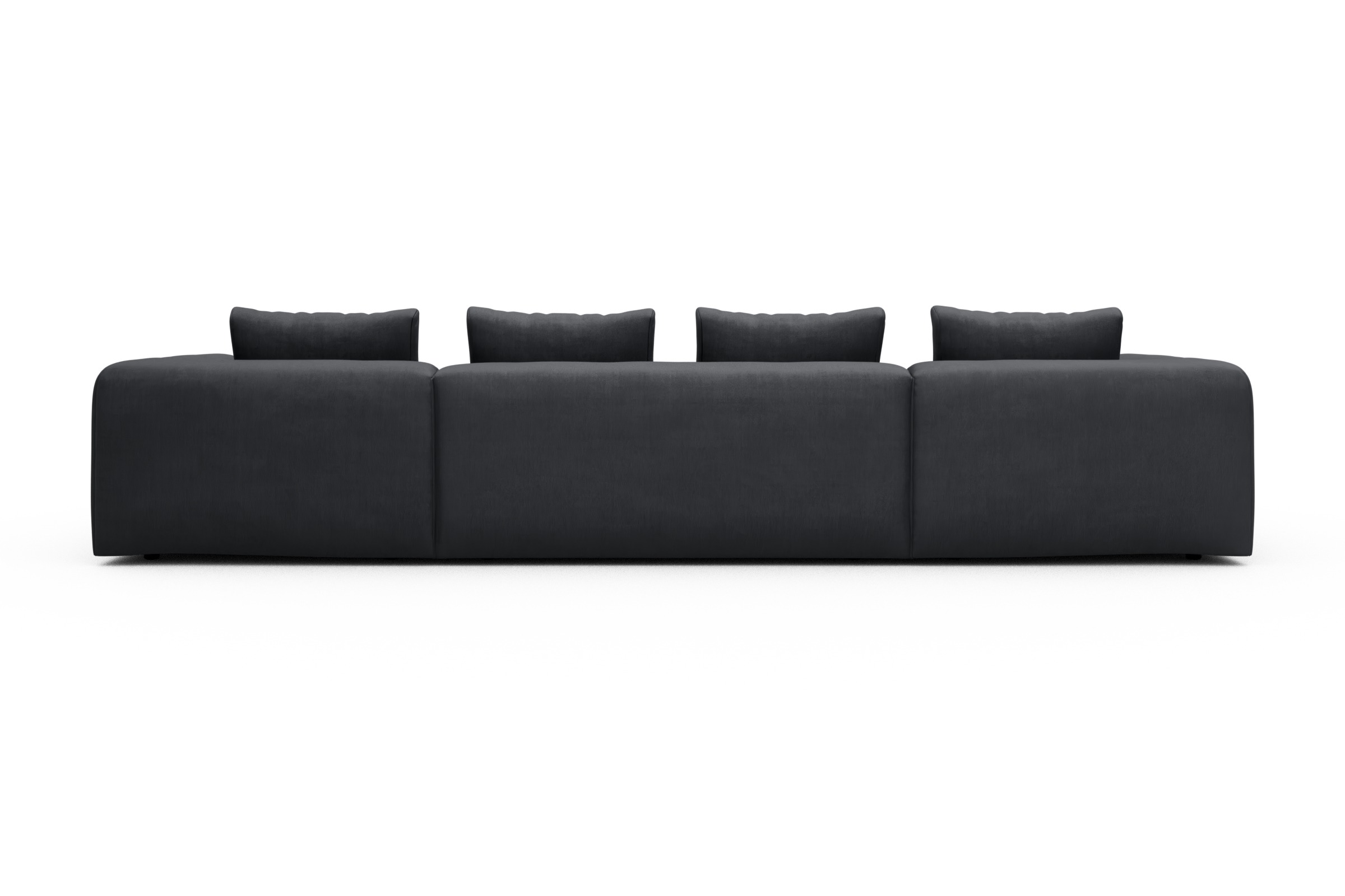 Wohnlandschaft Fred mit 2-Sitzer und Chaiselongue beidseitig Cordufine-Slate-Grey