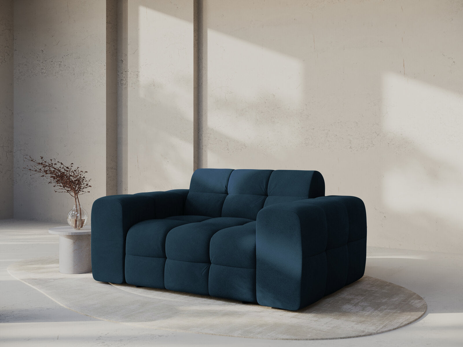 Micadoni Sofa Kendal 2-Sitzer Samt Magic Velvet Marineblau
