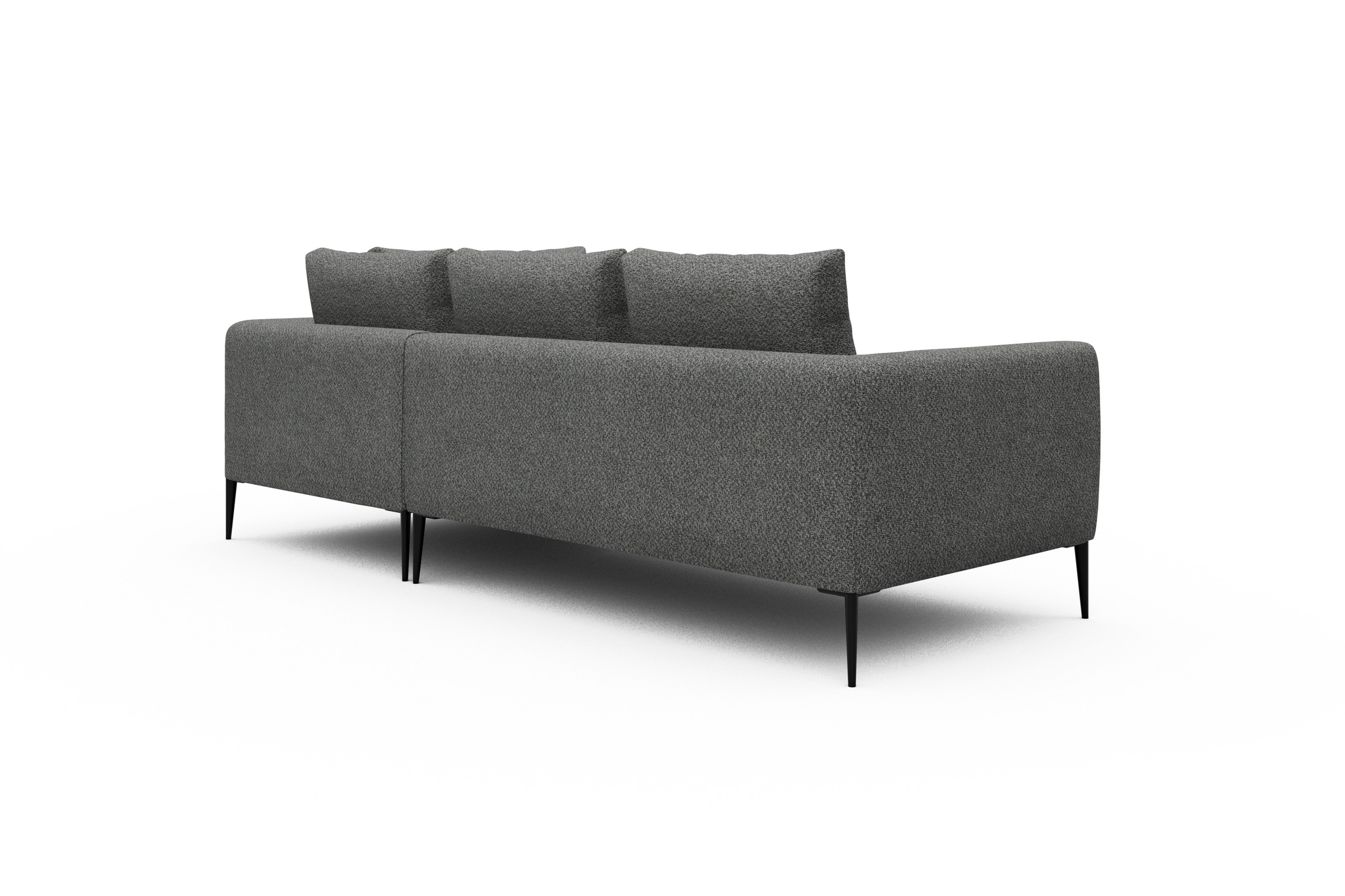Ecksofa Paul Relax-Ecke rechts mit 2-Sitzer Vanora-Warm-Grey