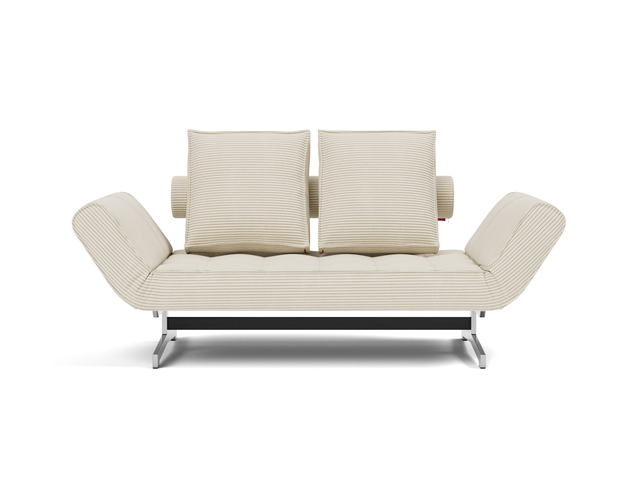 Tagesbett Ghia Kord Corduroy 594-Ivory Beine Chrom