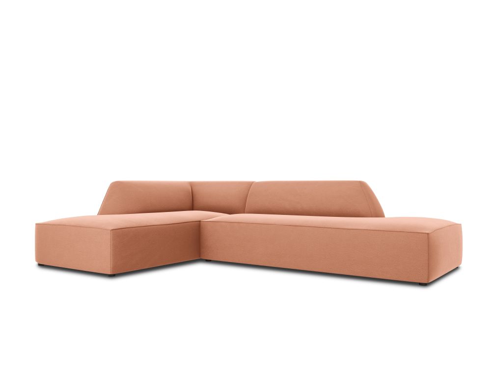 Cosmopolitan Design Ecksofa Siena 4-Sitzer offen Samt Salvador Rosa Links