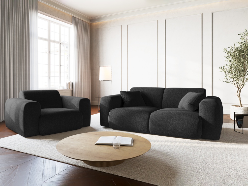 Cosmopolitan Design Sessel Nolio Chenille Haga Schwarz