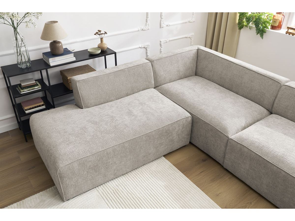 Bobochic Megeve Wohnlandschaft Strukturstoff Beige Ecke rechts