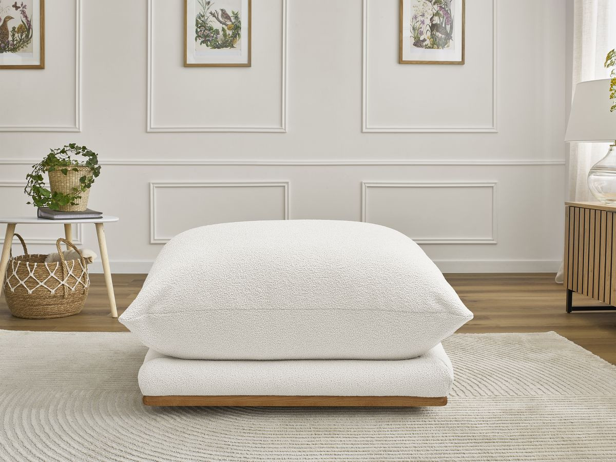 Bobochic Ernest Pouf Bouclé-Stoff Weiß