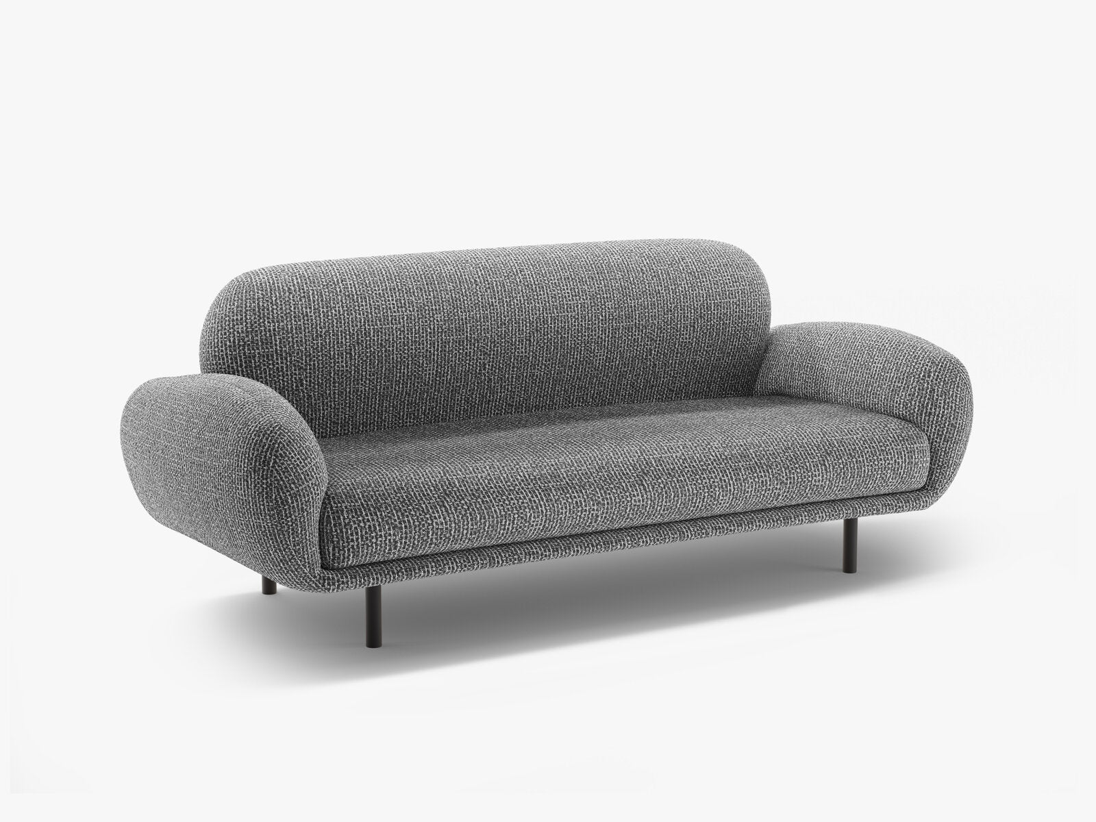 Micadoni Sofa Poppy 2-Sitzer große Version Chenille Silencio Dunkelgrau