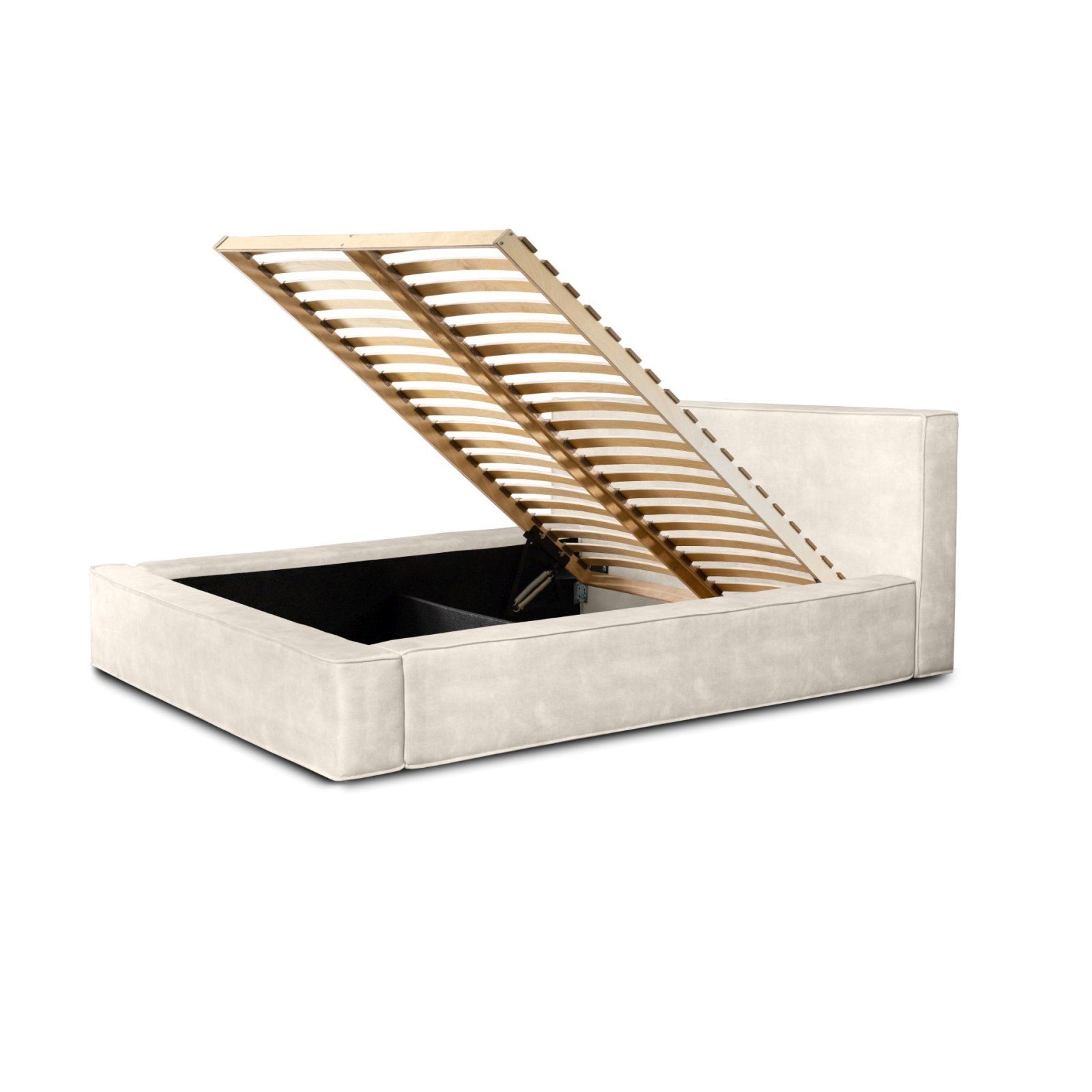 Polsterbett Delano Samtstoff 160x200 mit Holzrahmen Macau Pearl
