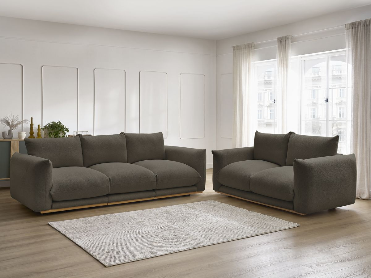 Bobochic Ernest Sofa 5-Sitzer Bouclé-Stoff Braun
