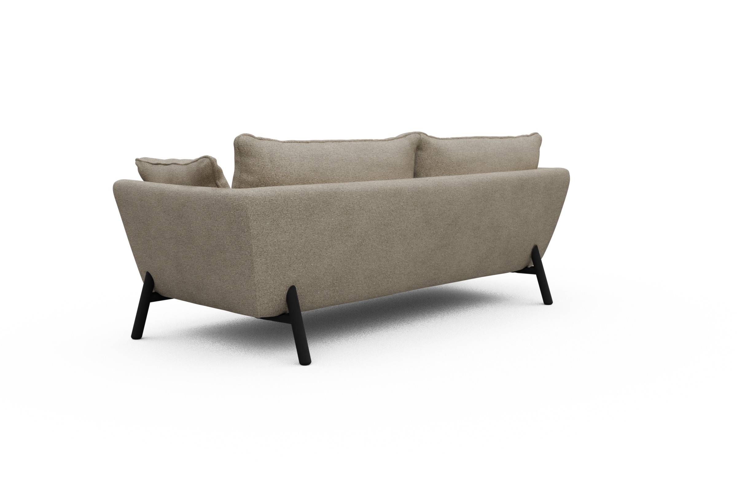 Sofa Emil PREMIUM 3-Sitzer Beinfarbe Eiche Schwarz Boucle-Beige