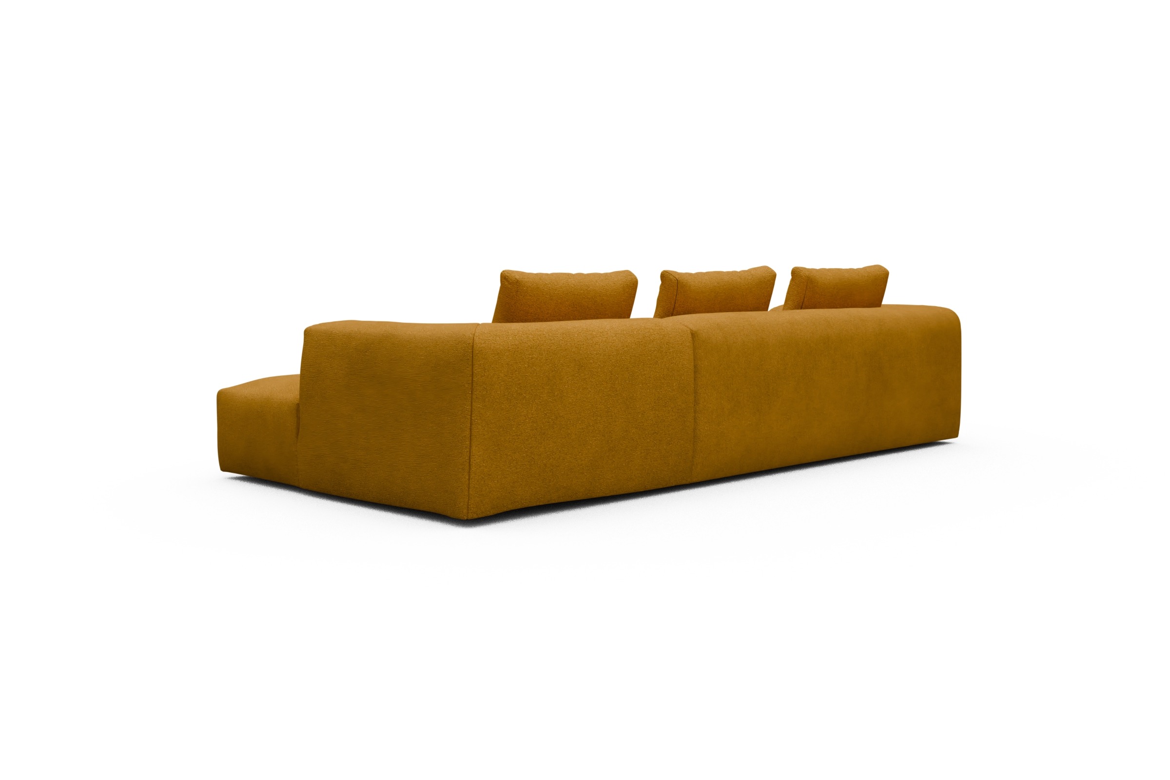 Ecksofa Fred Chaiselongue rechts mit 2,5-Sitzer Boucle-Ochre