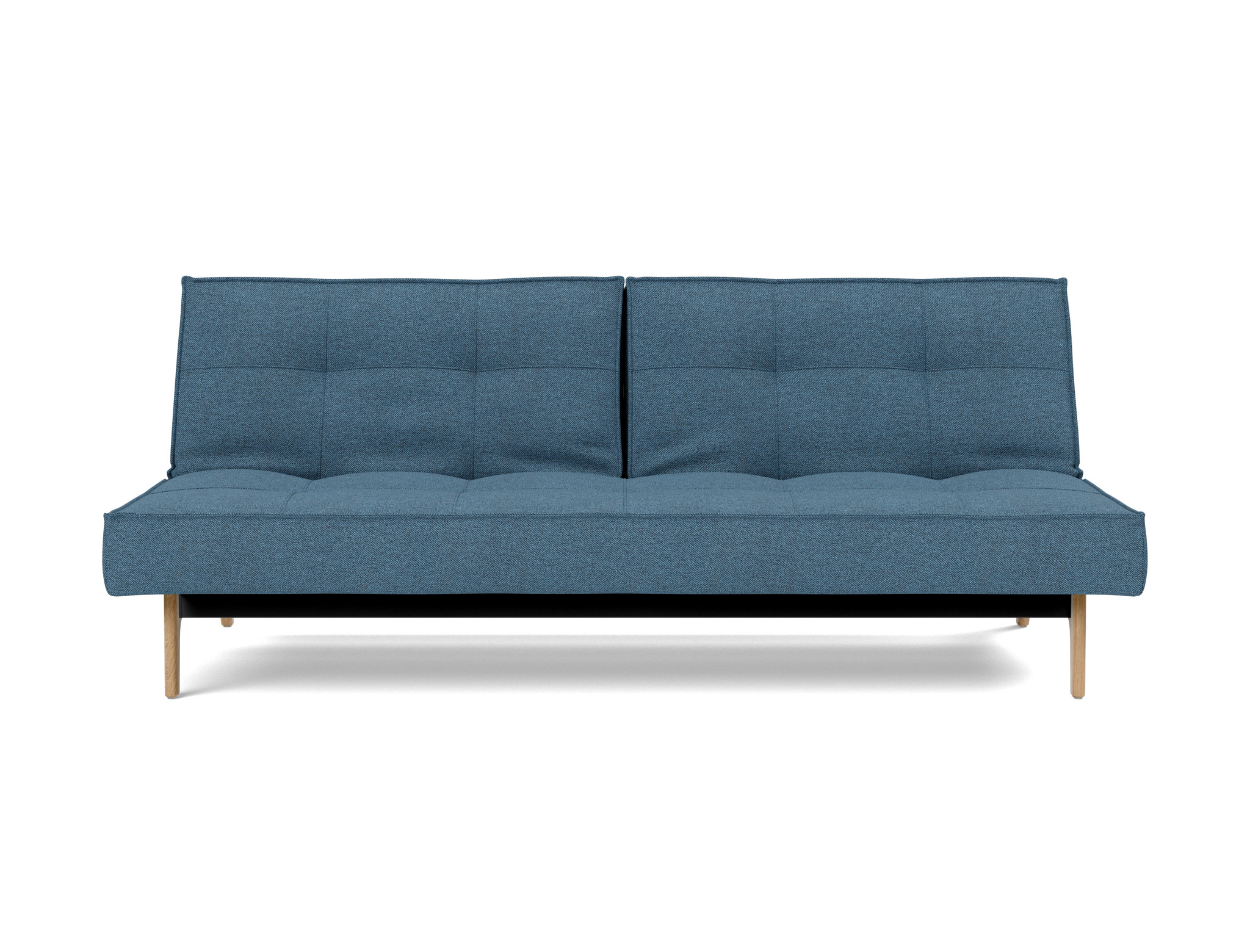 Schlafsofa Splitback Strukturierter Stoff Weda 302-Weda-Blue Beine Eiche