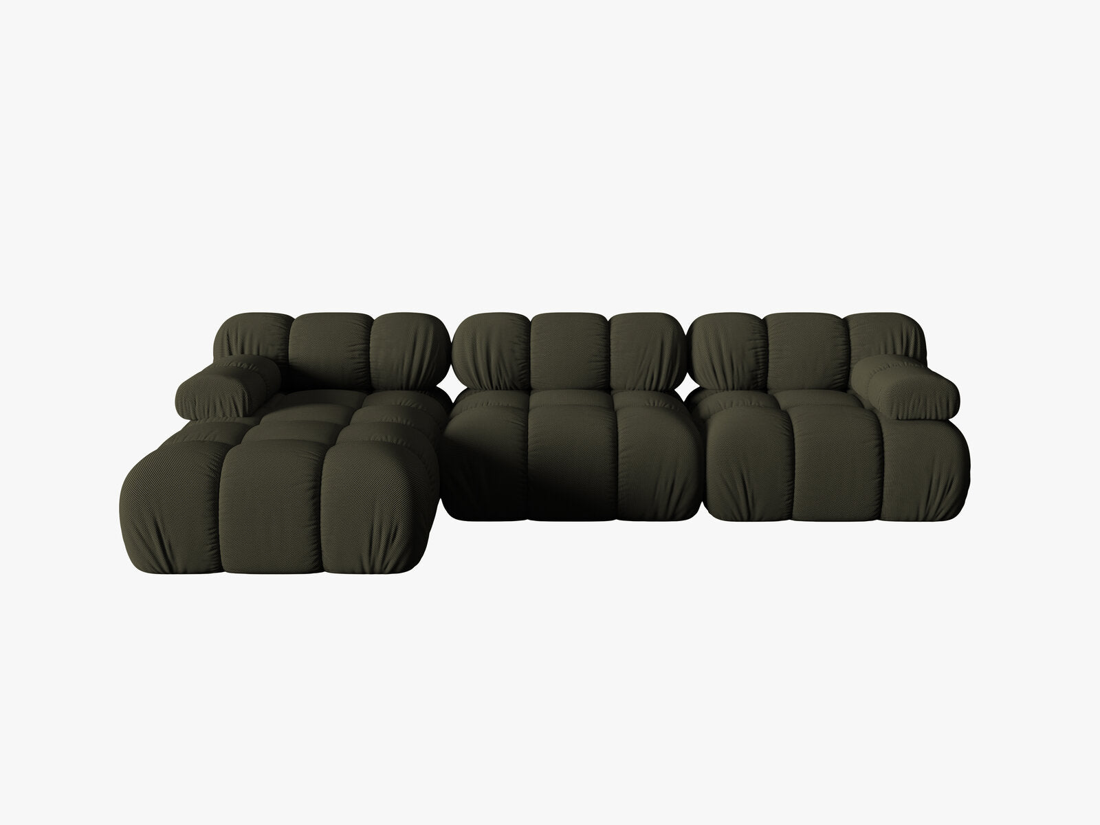 Micadoni Modulares Ecksofa Bellis 4-Sitzer Links 3D-Stoff Sonic Amazonas Grün