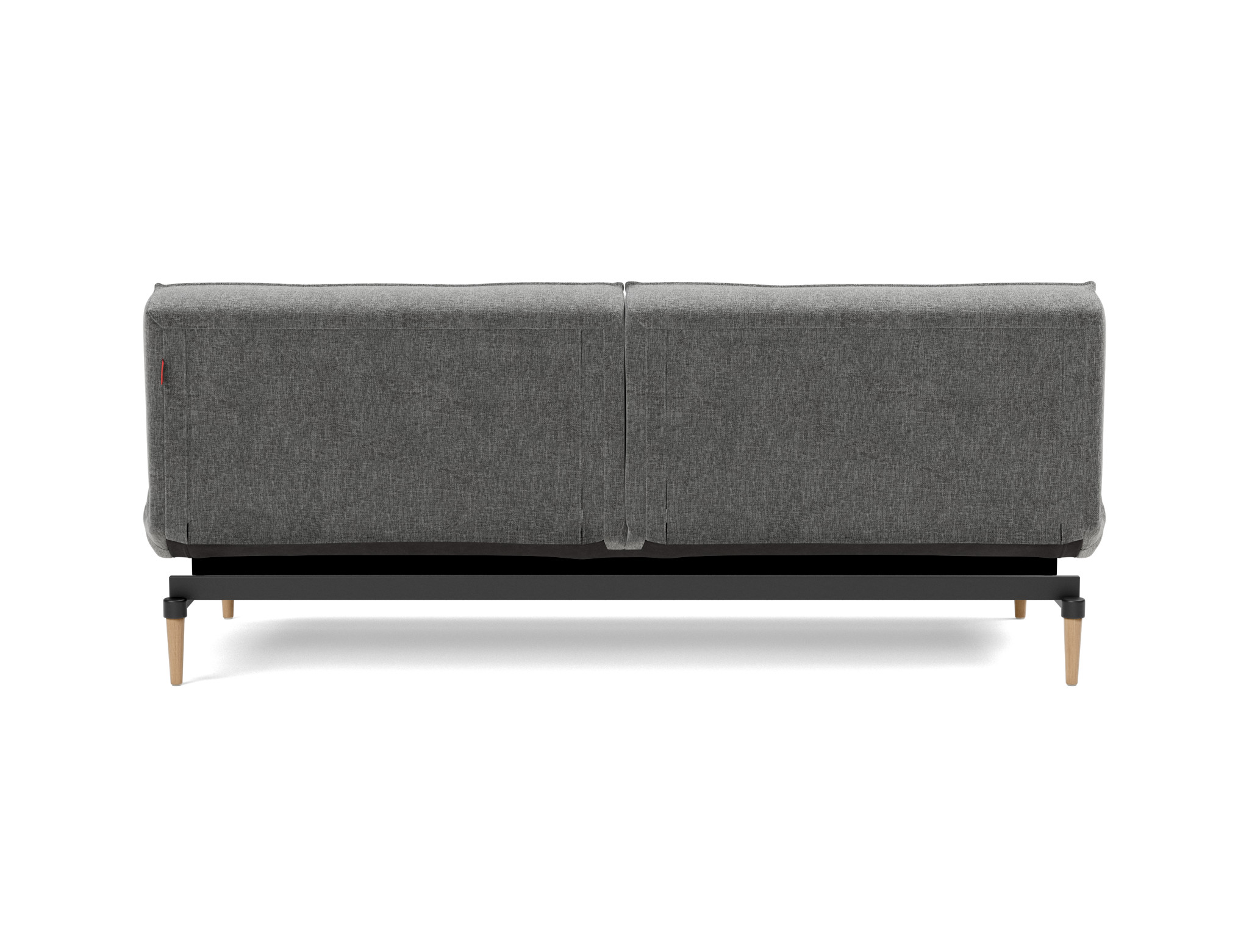 Schlafsofa Splitback Strukturierter Stoff Twist 563-Charcoal Beine Styletto Eiche hell