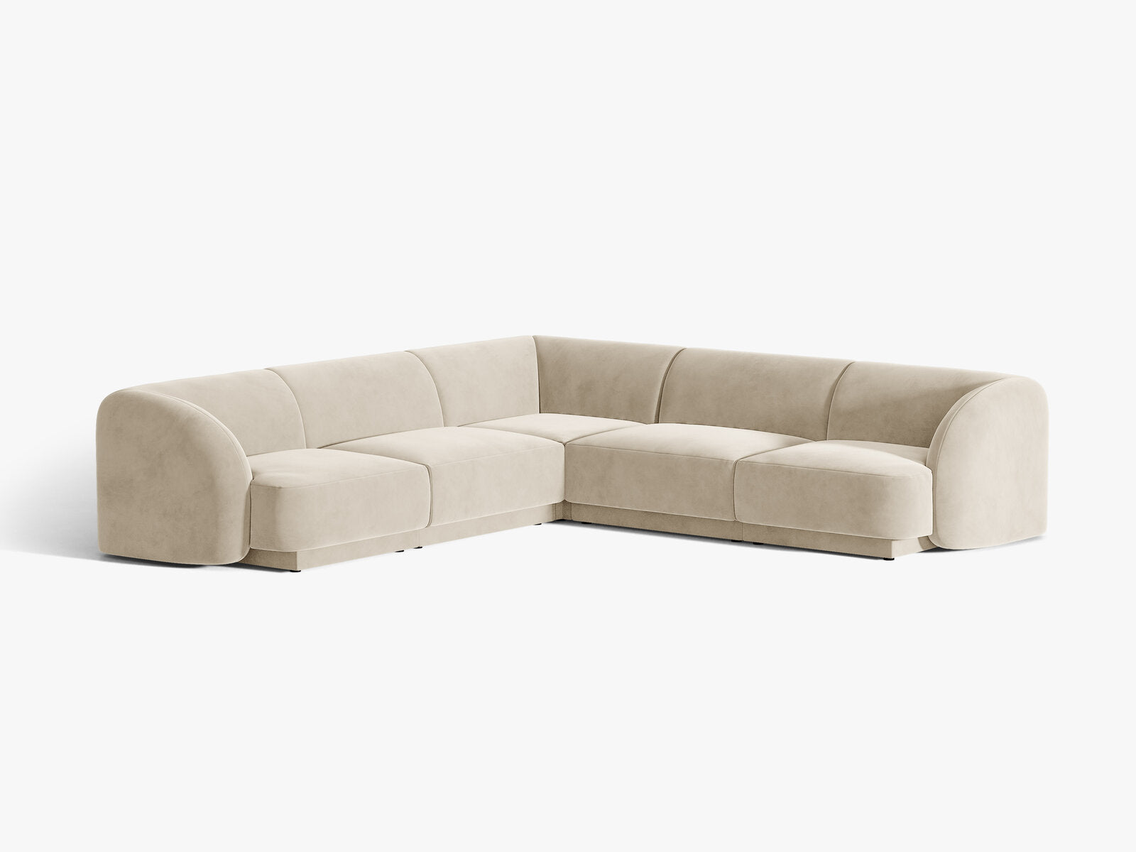 Micadoni 5-Sitzer Symmetrisches Ecksofa Miley Samt Bluvel Dunkelbeige