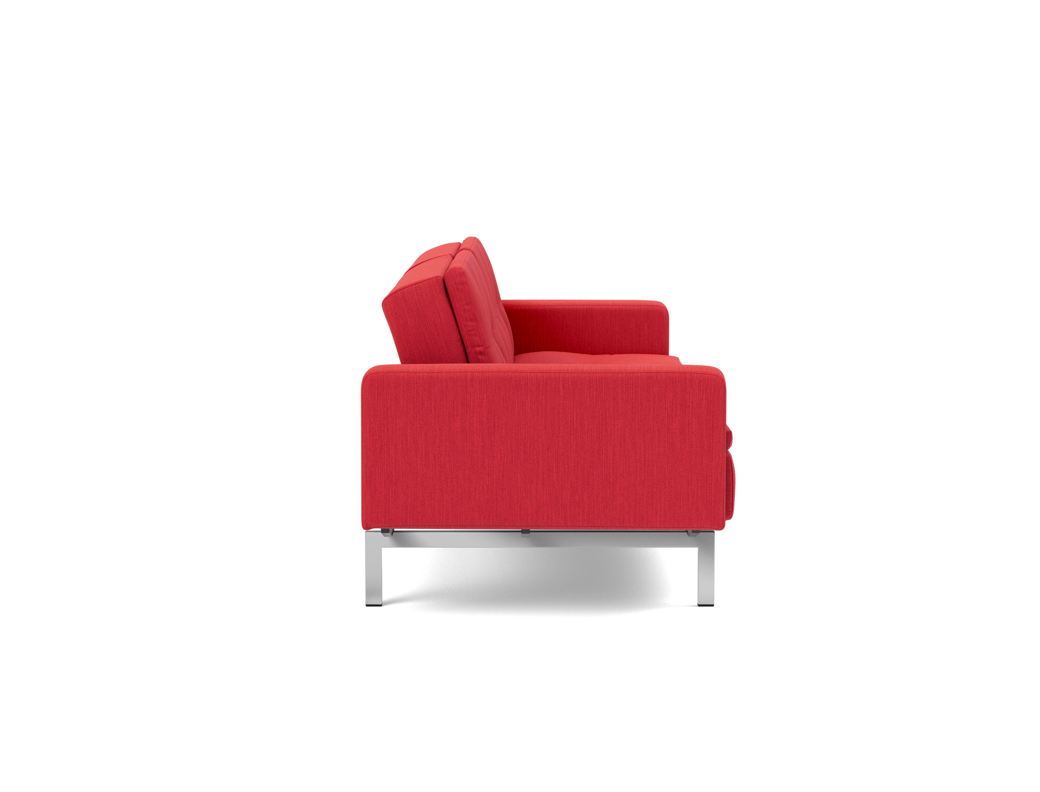 Schlafsofa Dublexo mit Armlehnen Flachgewebe Elegance 511-Red Beine Chrom